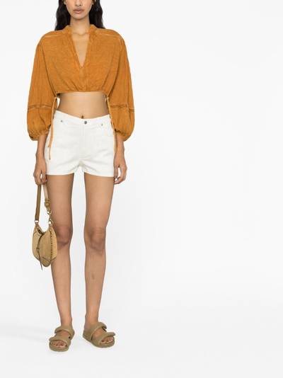 Etro paisley-print denim shorts outlook