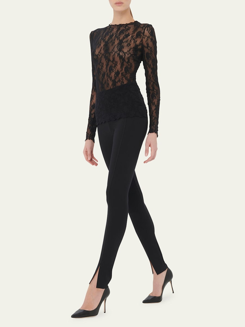 Wolford Midnight Grace Front-Slit Jersey Leggings outlook