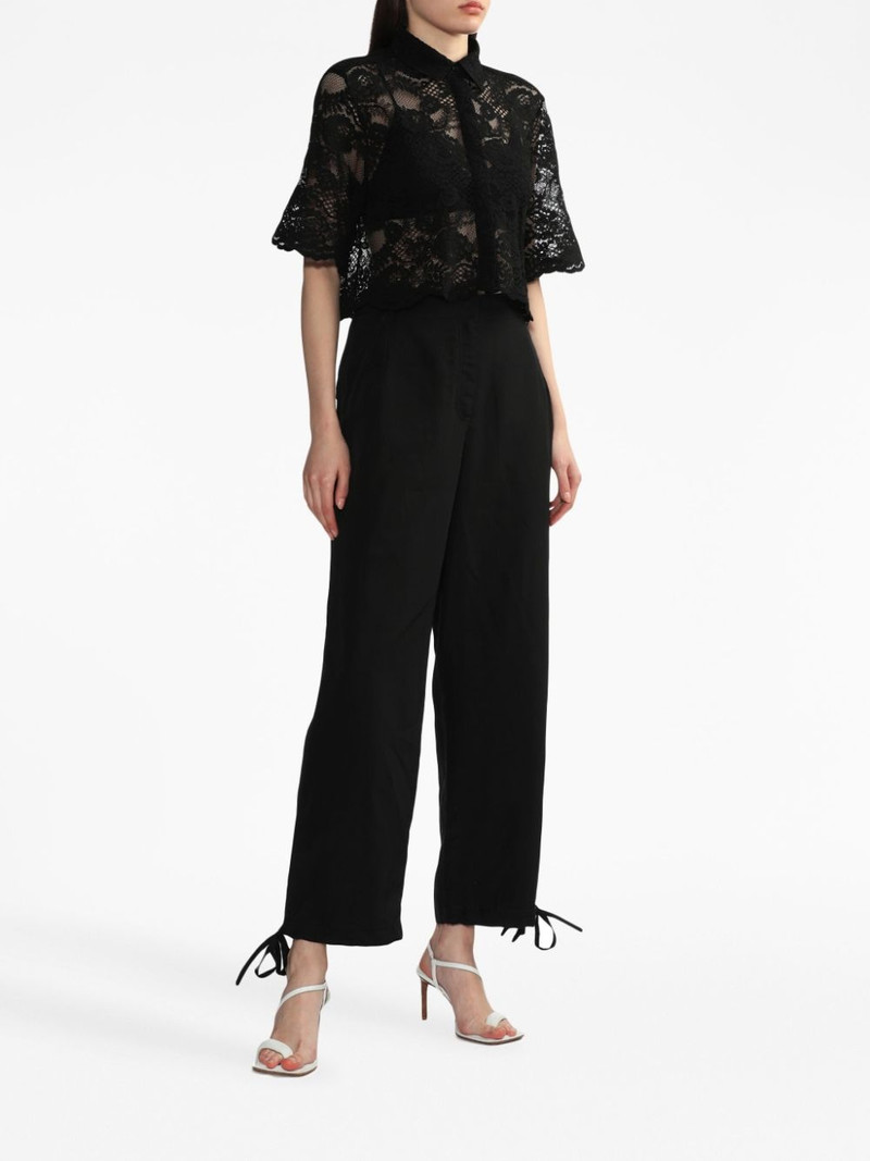 MSGM drawstring-cuffs linen-blend trousers outlook