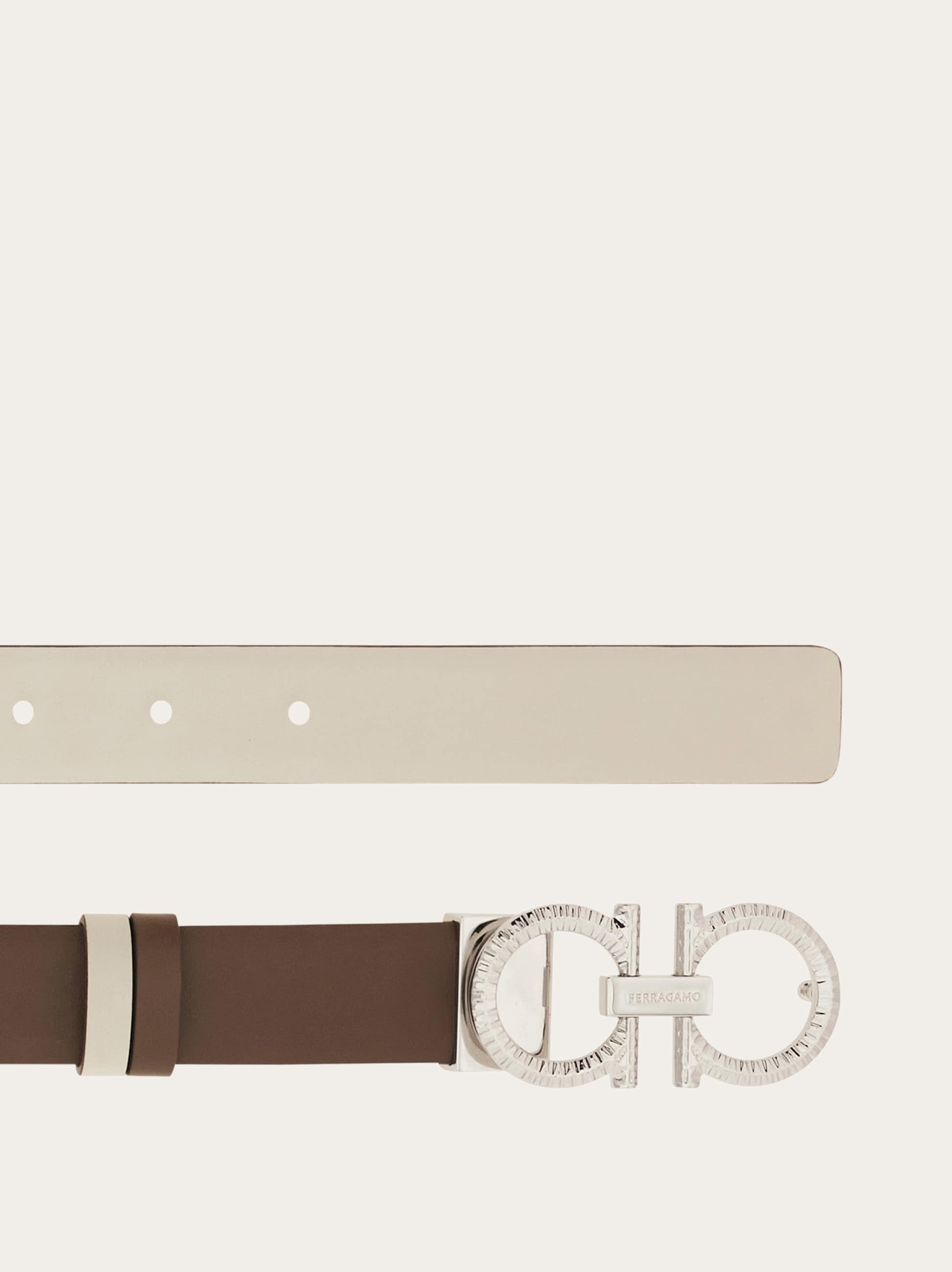 Reversible and adjustable belt with hammered Gancini - 2