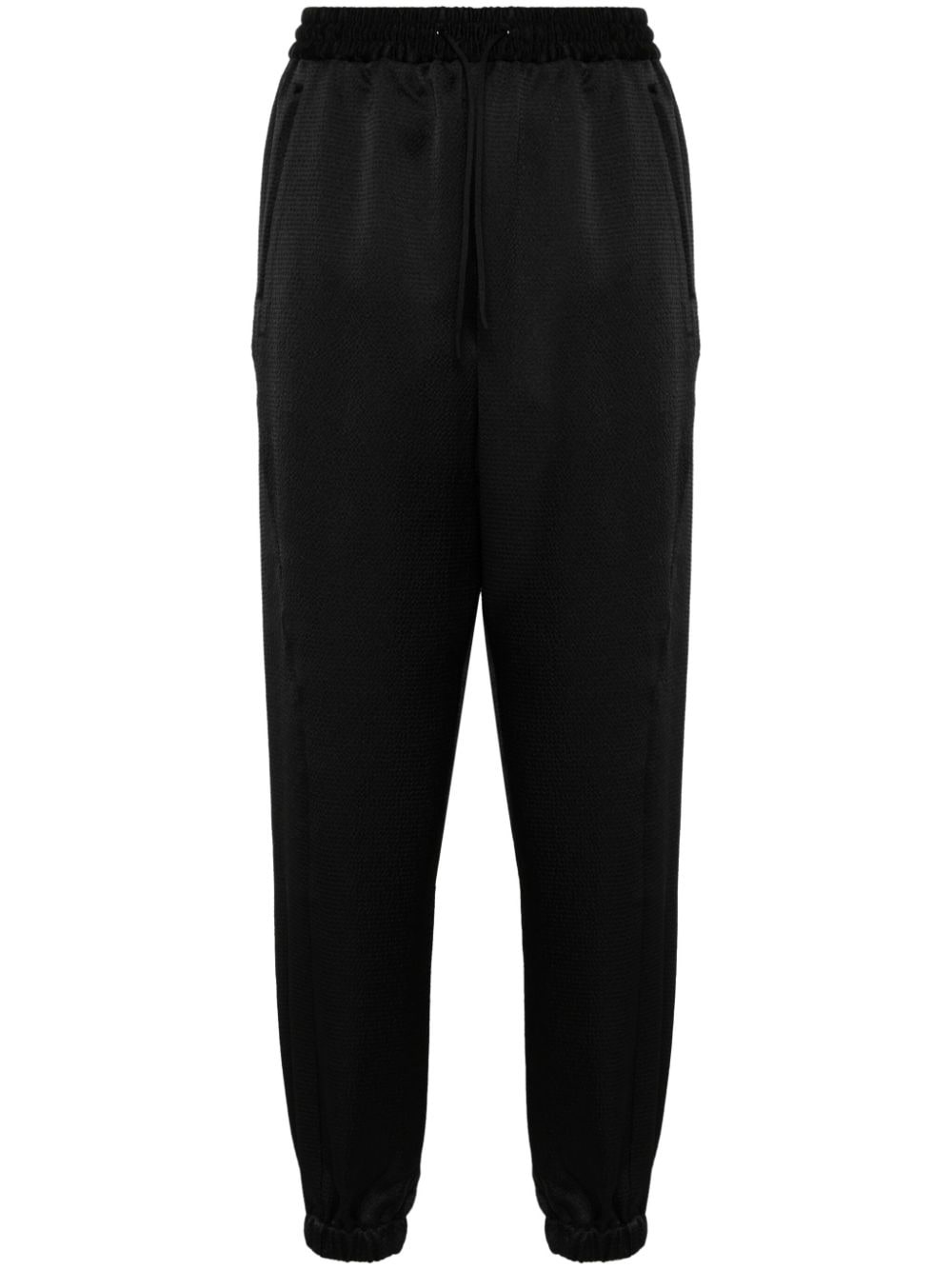 logo-print seersucker track pants - 1