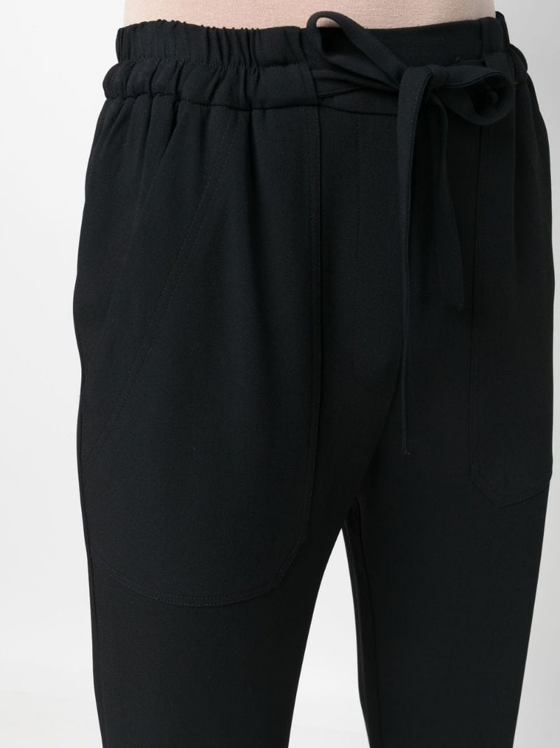 drawstring-waist tapered trousers - 5