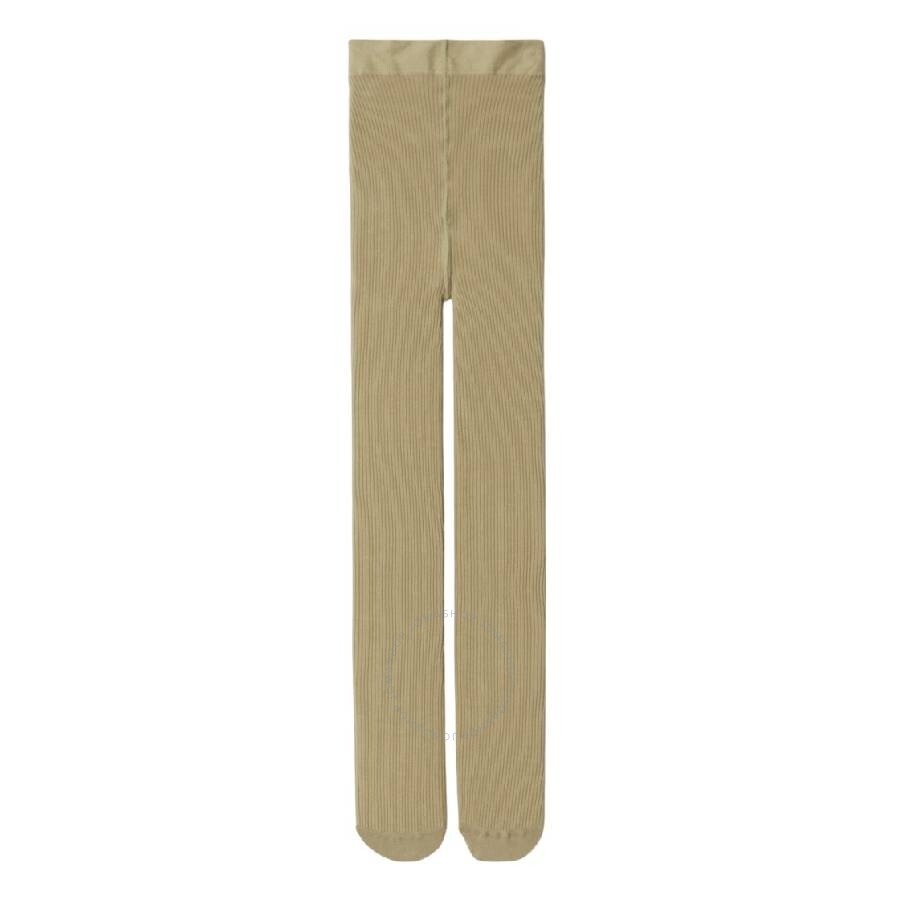 Burberry Ribbed Wool Blend Tights in Flax - 1