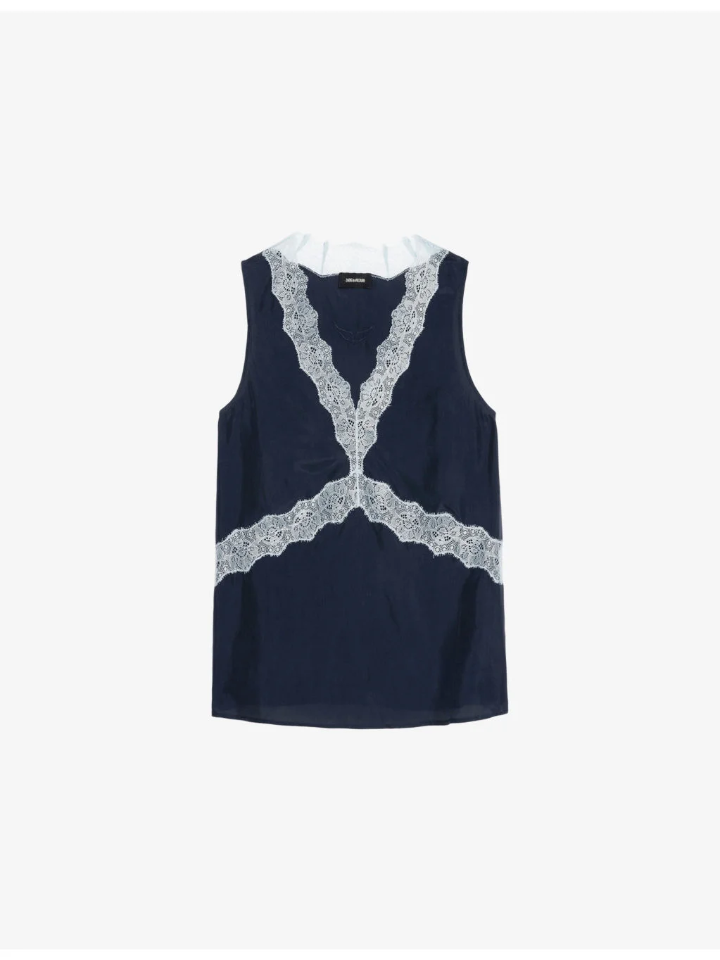 Tasao Lace-Trim Silk Top - 1