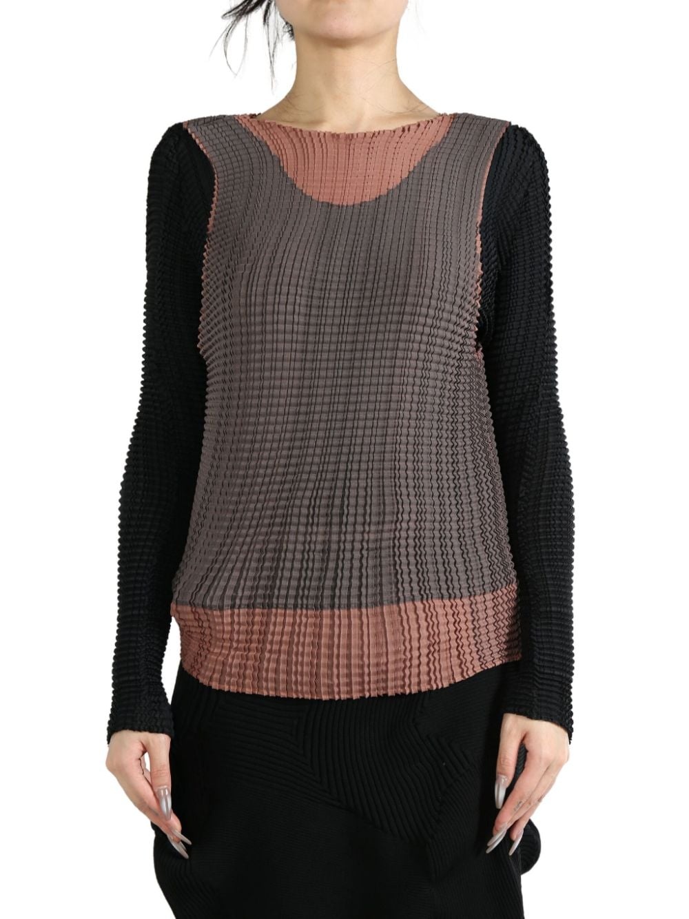 layered pleated blouse - 1