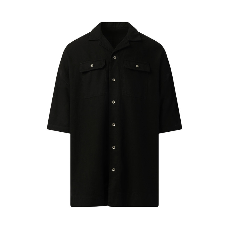 Rick Owens DRKSHDW Magnum Tommy Flannel Shirt in Black outlook