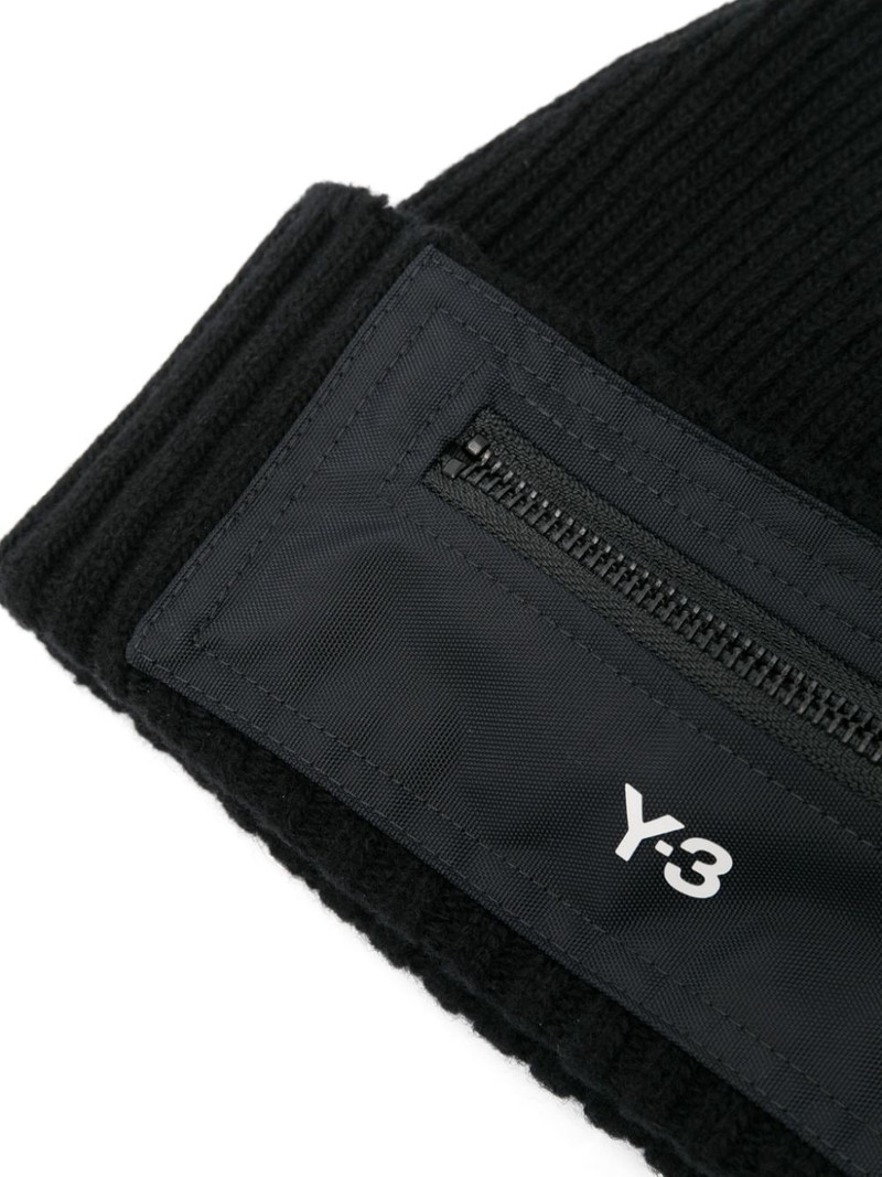 Y-3 logo-print beanie outlook
