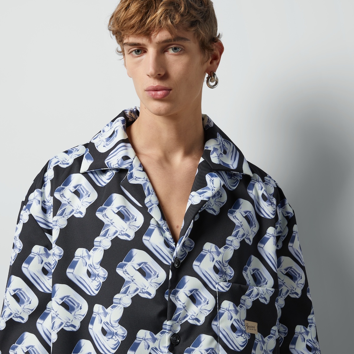 3D glass Horsebit print fabric jacket - 3