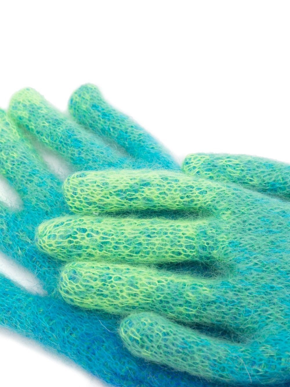 logo-intarsia gradient knitted gloves - 2