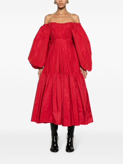 PATOU off-shoulder faille midi dress outlook