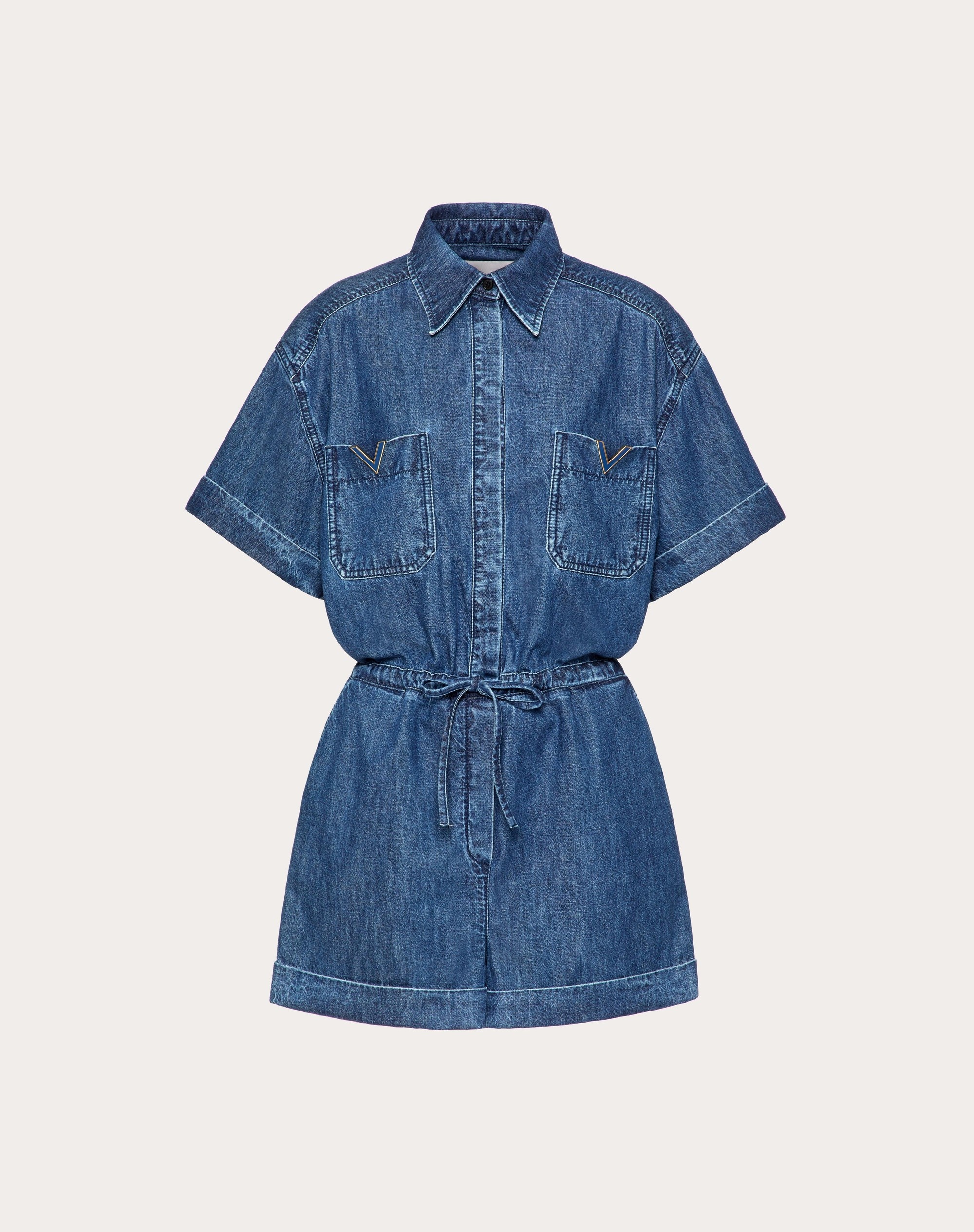 JUMPSUIT IN CHAMBRAY DENIM - 1
