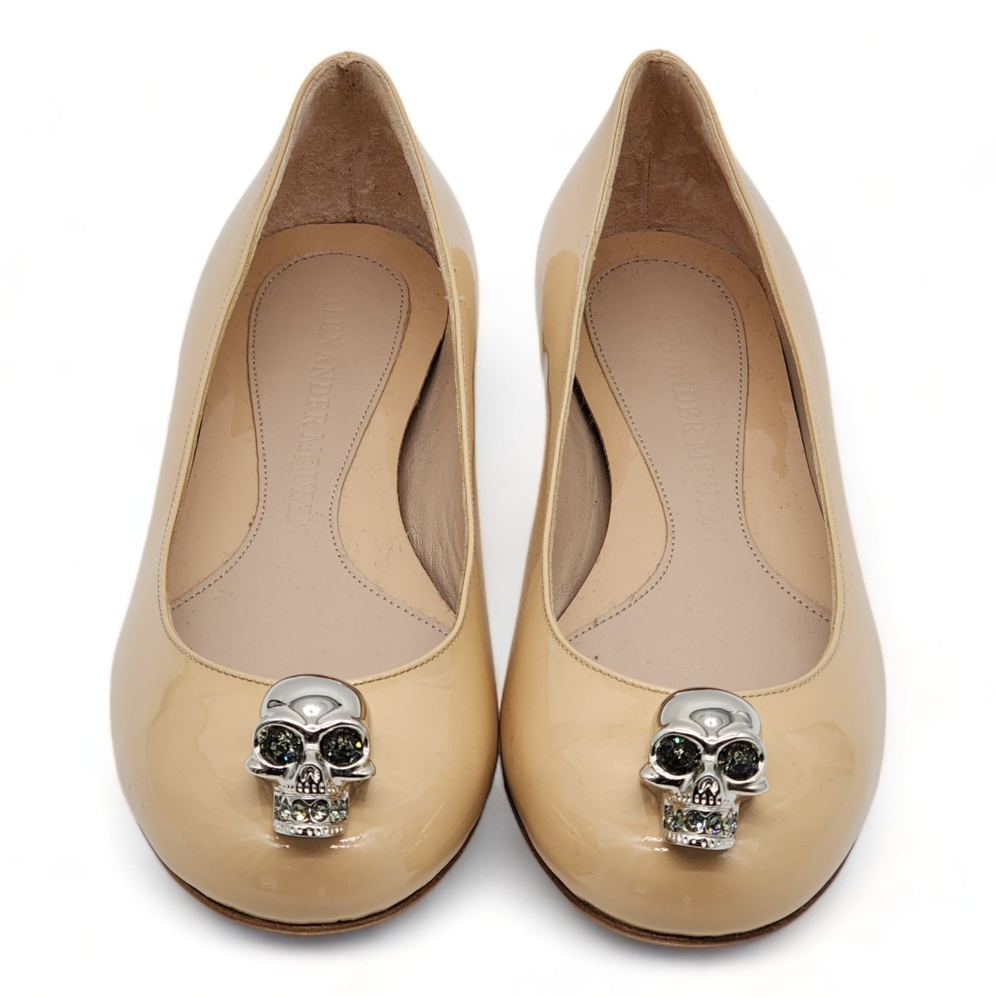 Alexander McQueen Skull Ballerinas - Patent Leather - Beige - 36.5 - 3