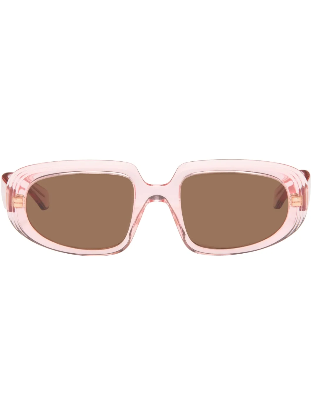Pink Mini Anagram Steps Rectangular Sunglasses - 1