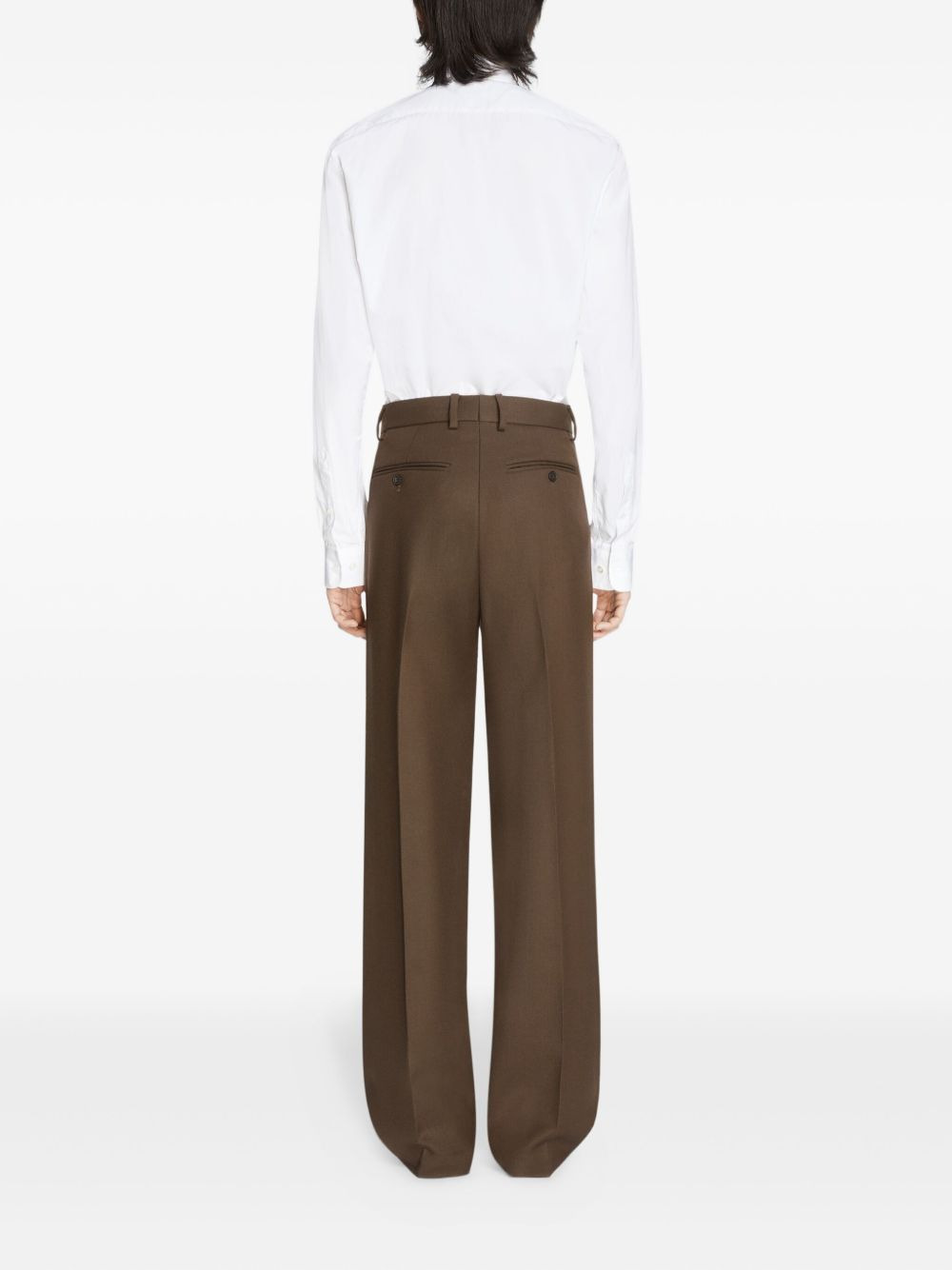 wool straight-leg trousers - 4
