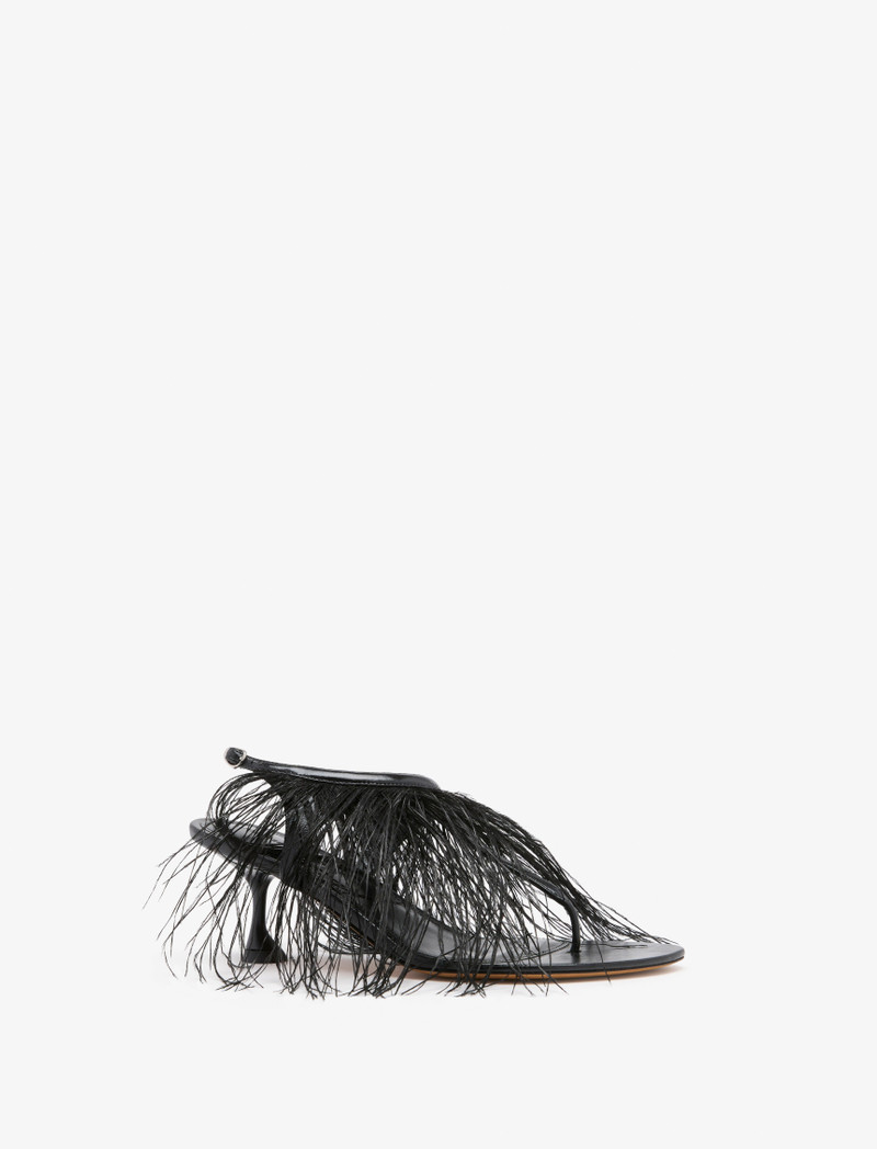 Tee Thong Feather Sandals in Slick Nappa 2