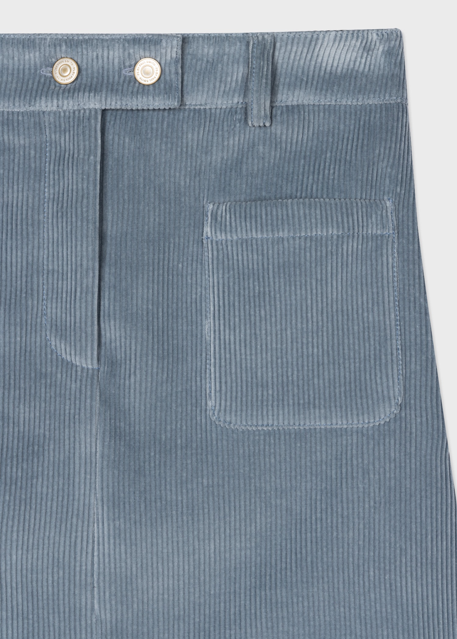 Blue Cotton Cord Skirt - 2