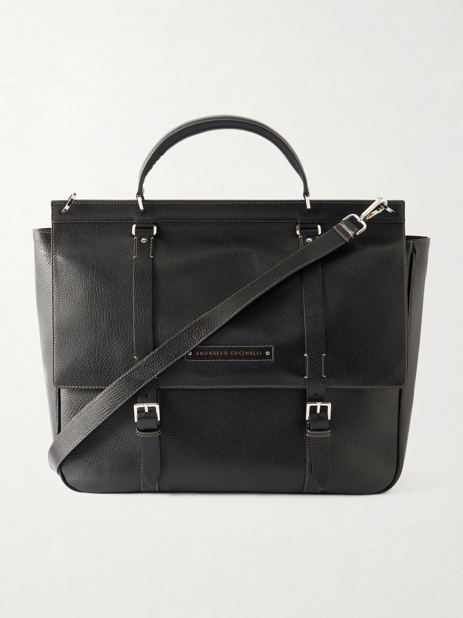 Full-Grain Leather Weekend Bag Black - 1