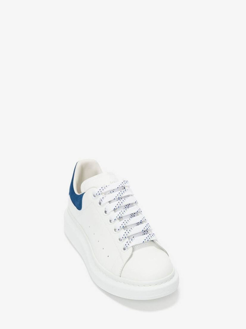 Alexander McQueen Women's Oversized Sneaker in White/paris Blue outlook