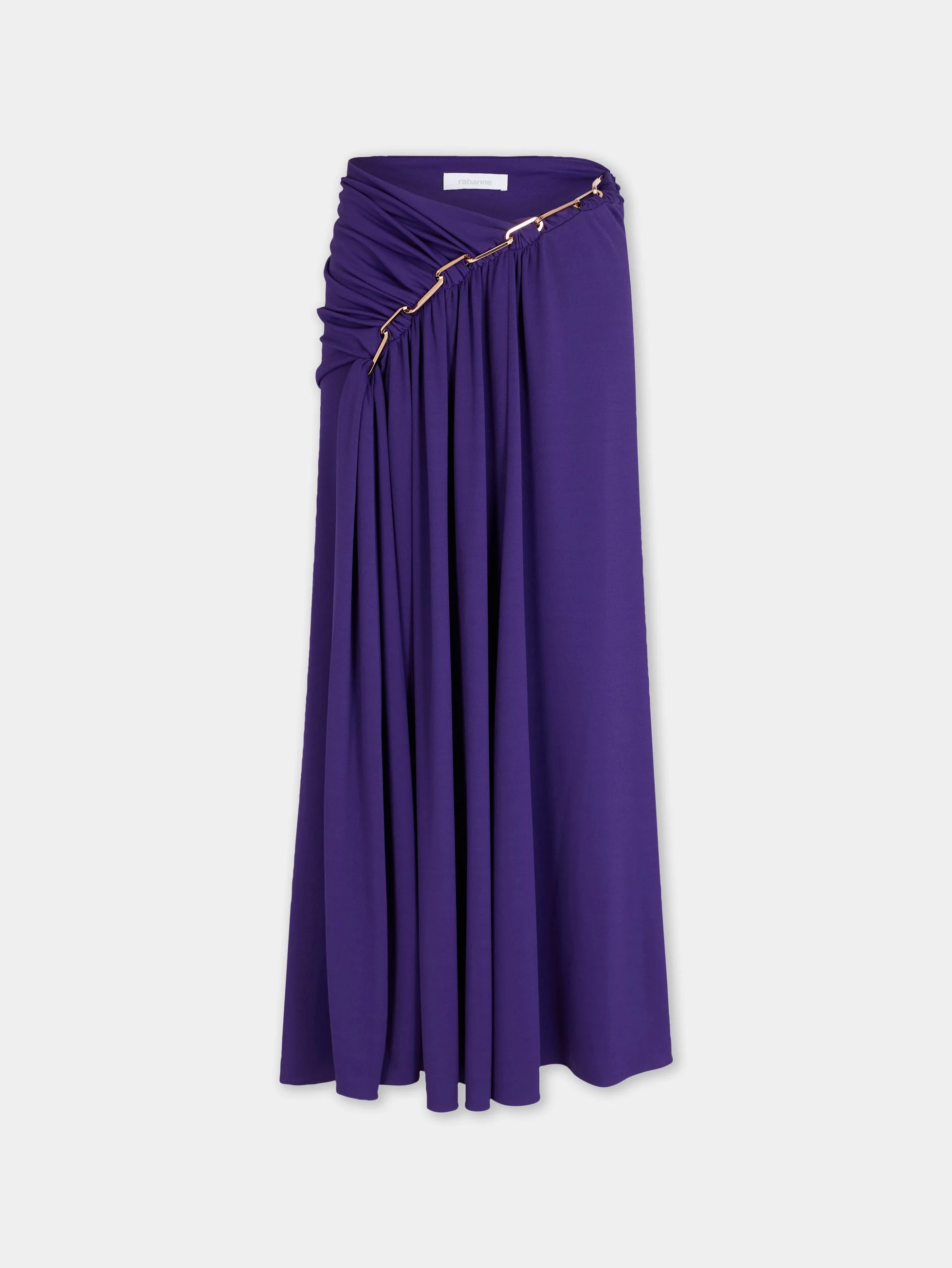 DINH VAN X RABANNE LONG PURPLE SKIRT EMBELLISHED WITH SIGNATURE CHAIN DETAILING - 1