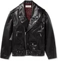 Oversized Glossed Full-Grain Leather Jacket - 7