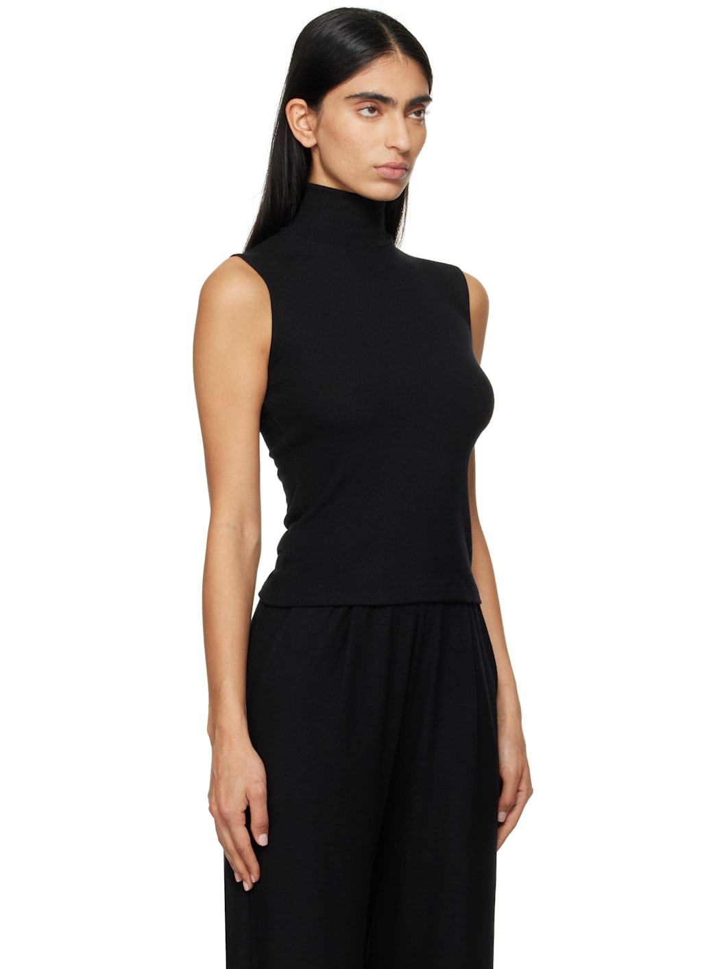 Black Lauren Sleeveless Turtleneck - 2