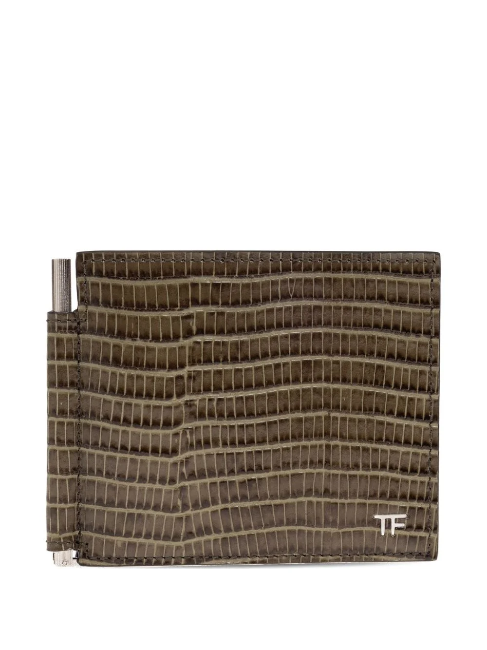 crocodile-effect leather cardholder - 1