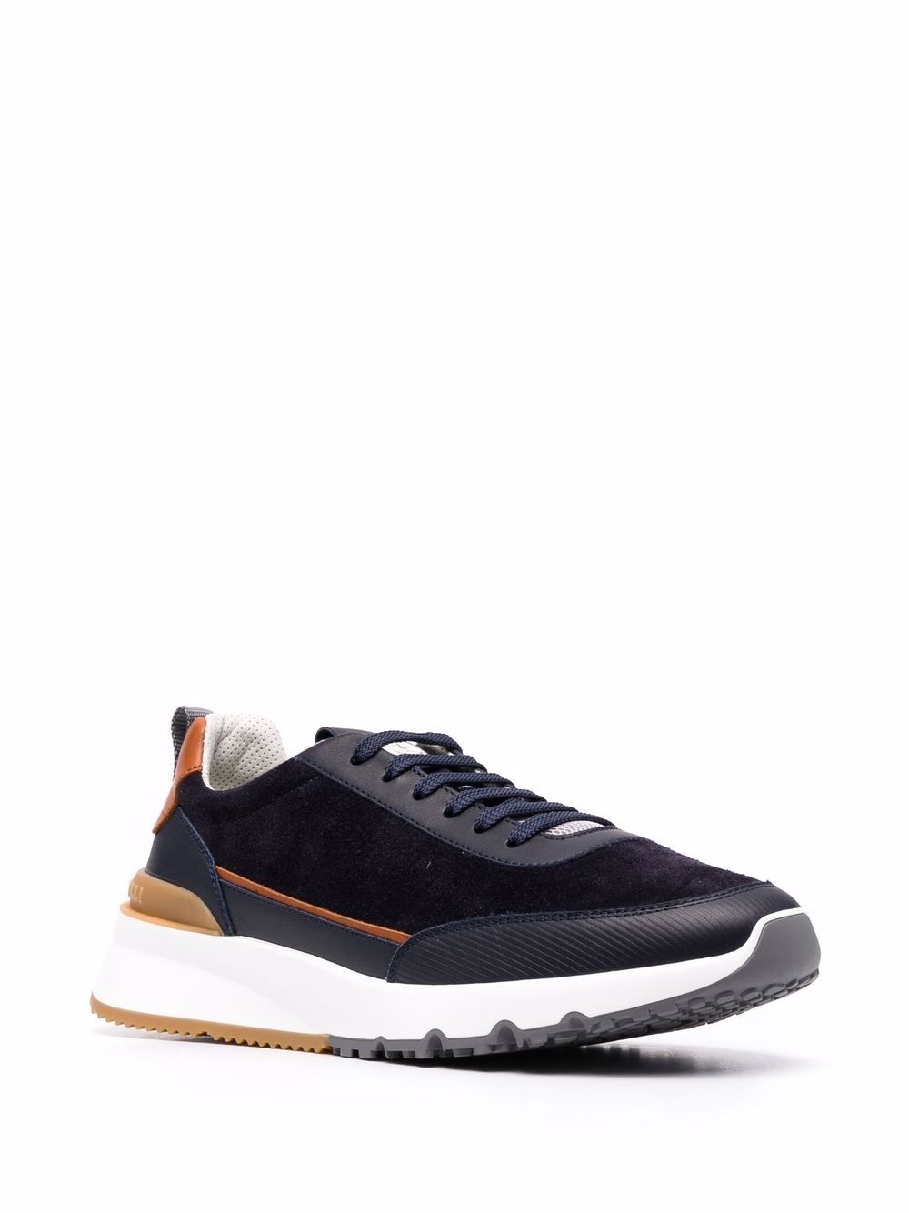 suede-panel runner sneakers - 2