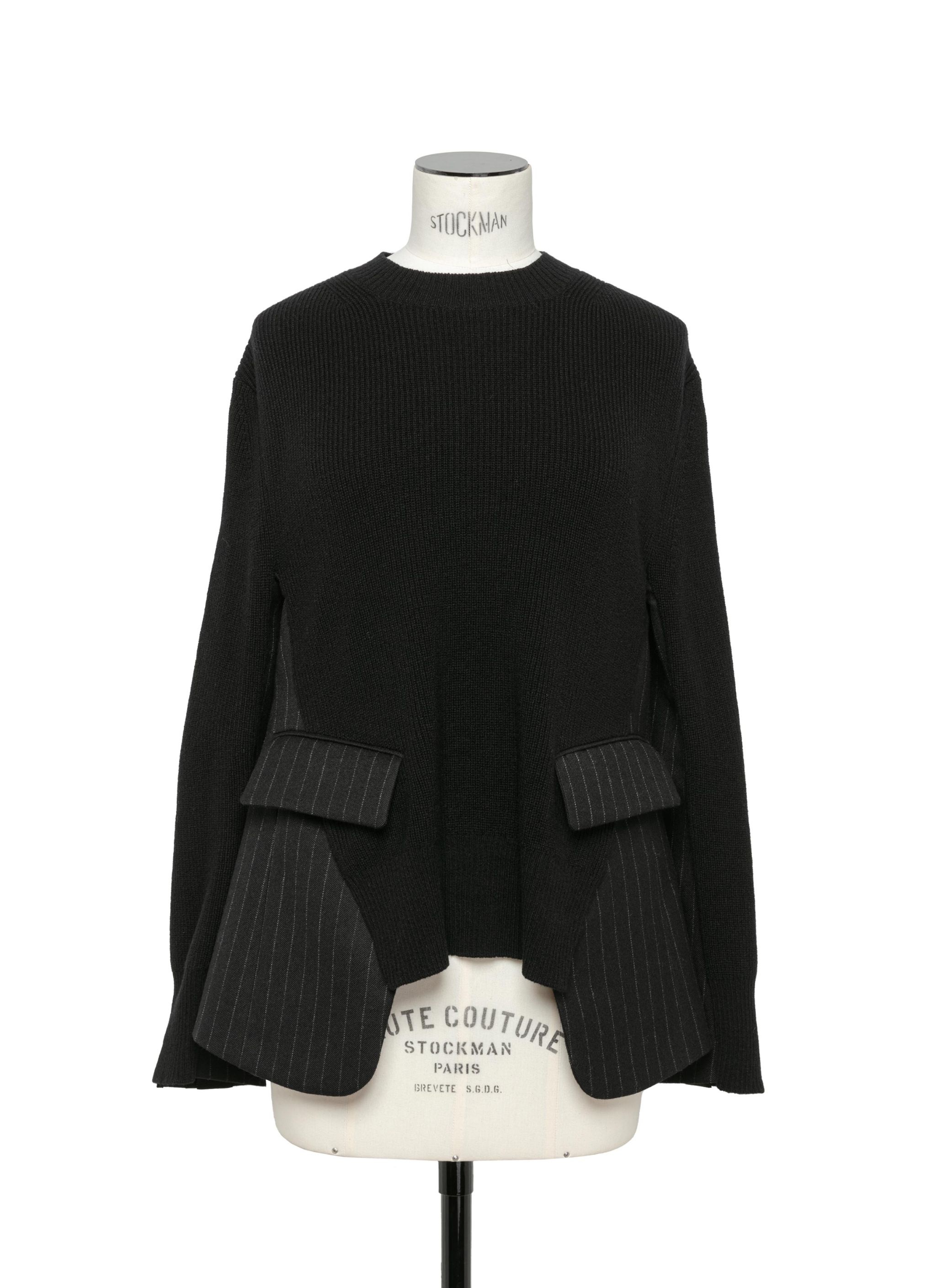 Chalk Stripe x Knit Pullover - 1