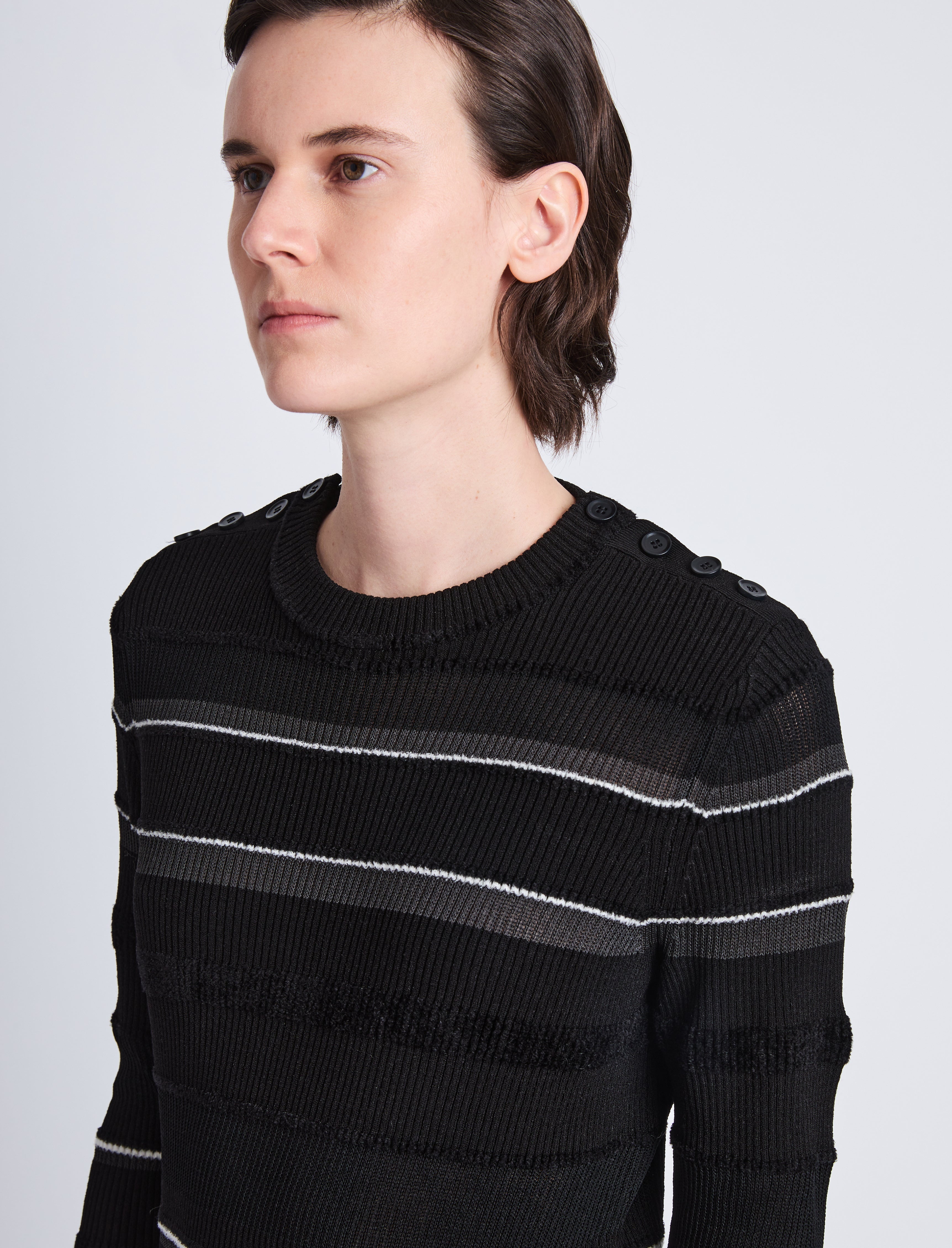 Judy Sweater in Textured Striped Knit - 6