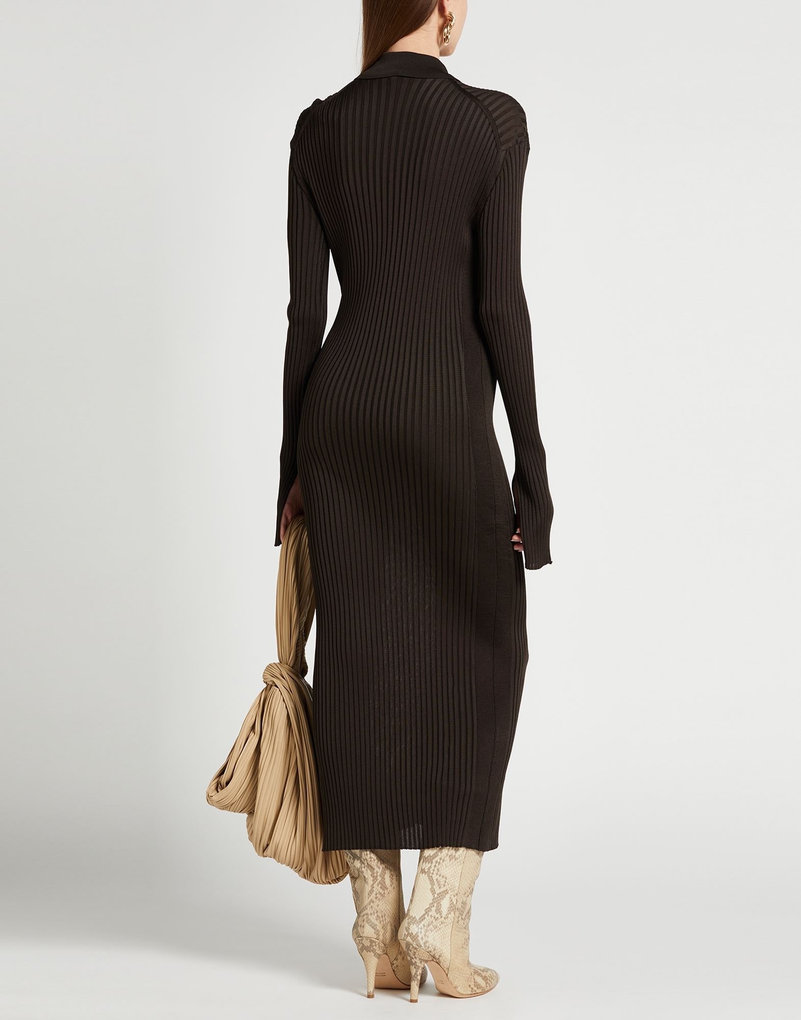 Dark brown Women's Long Dress - 4