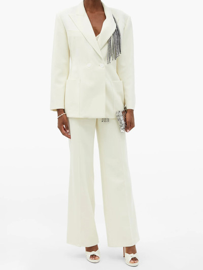 Christopher Kane Crystal-embellished brushed wool-twill trousers outlook