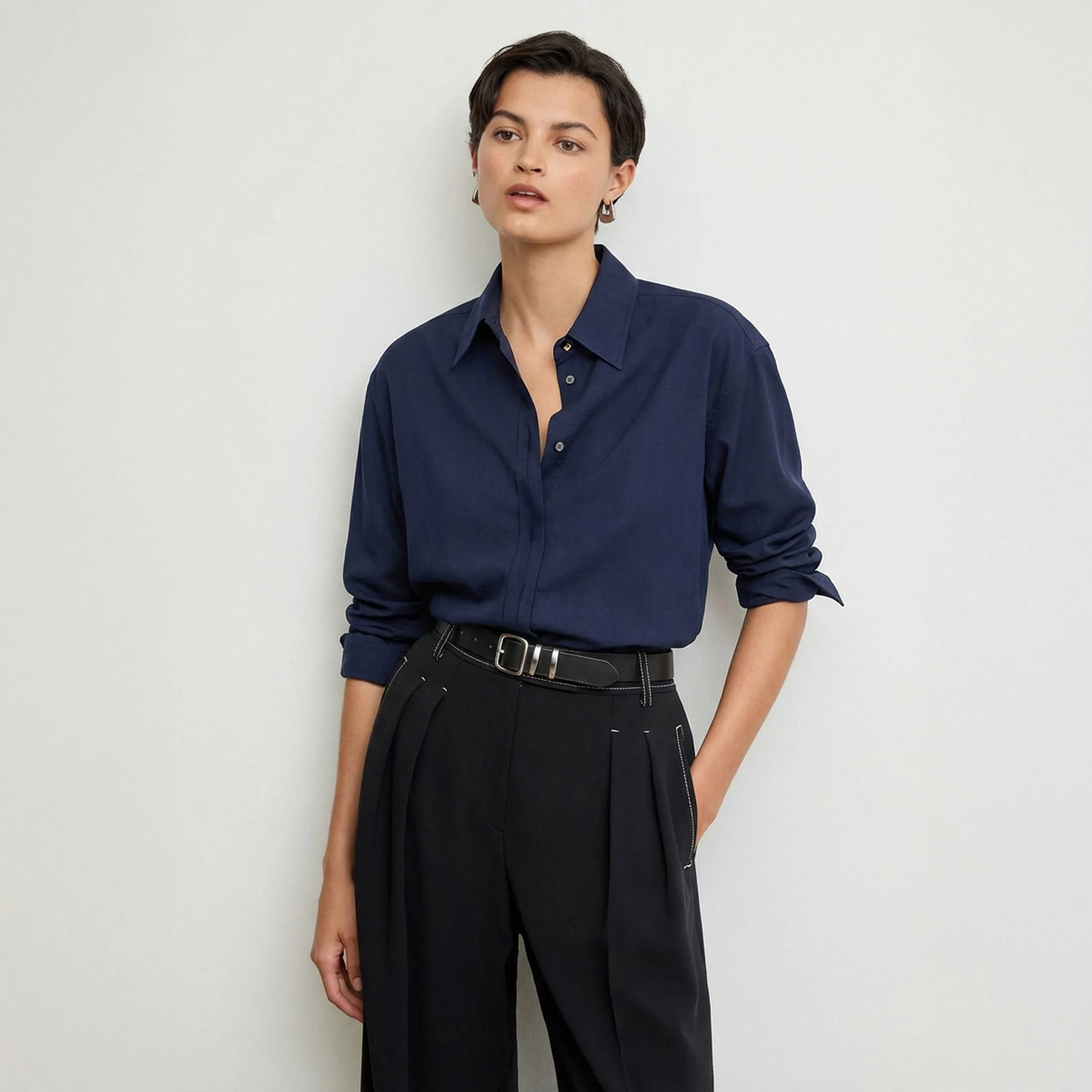 Filomina Boyfriend Shirt - Knit Poplin - 1