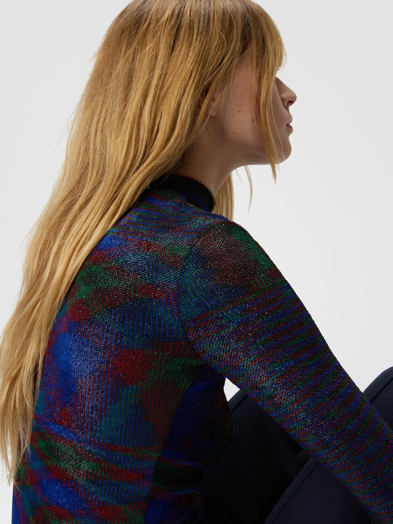 Turtleneck sweater with flame pattern 5