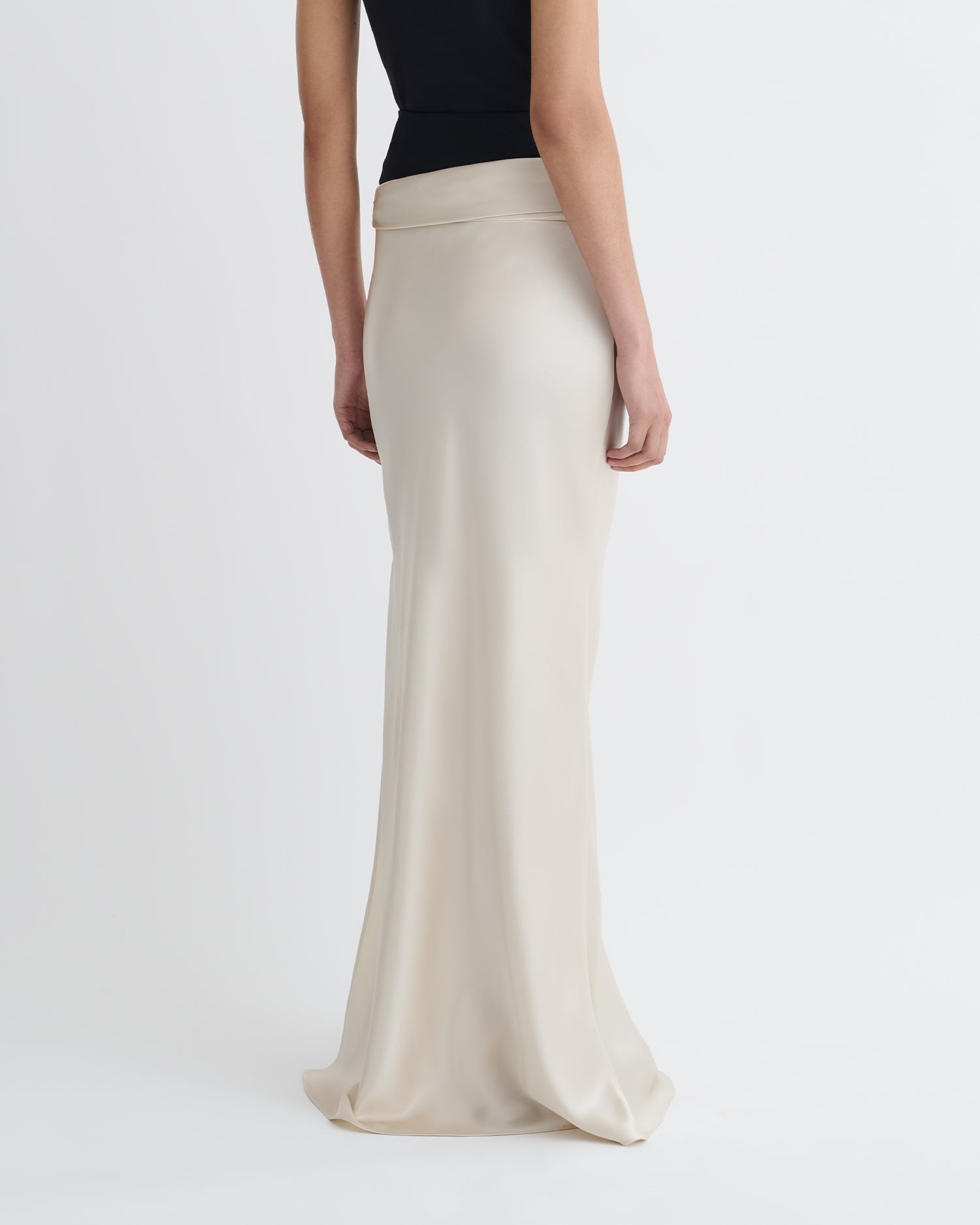 Mesh Jersey and Slip Satin Skirt - 5
