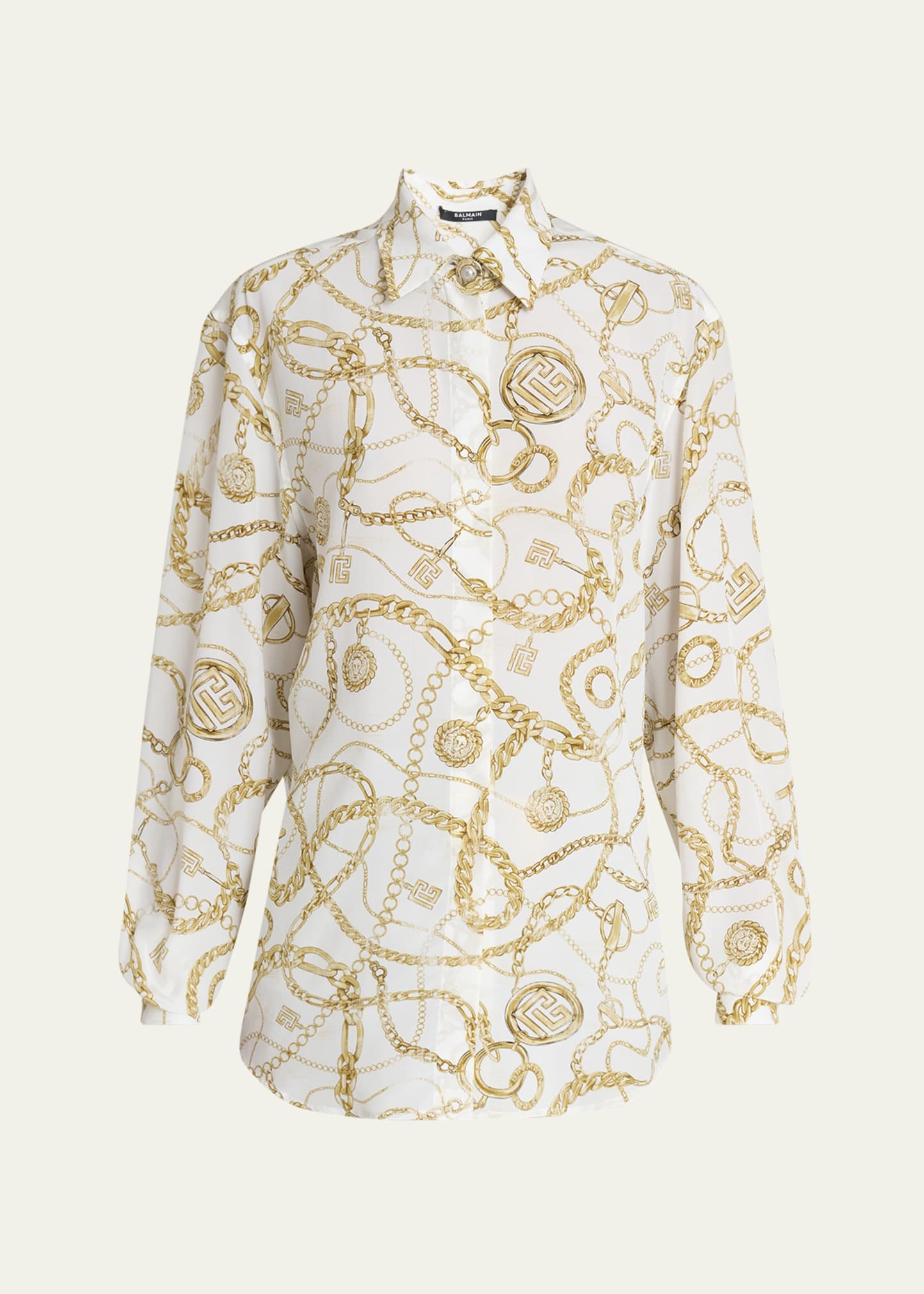 Chain Print Silk Blouse - 1