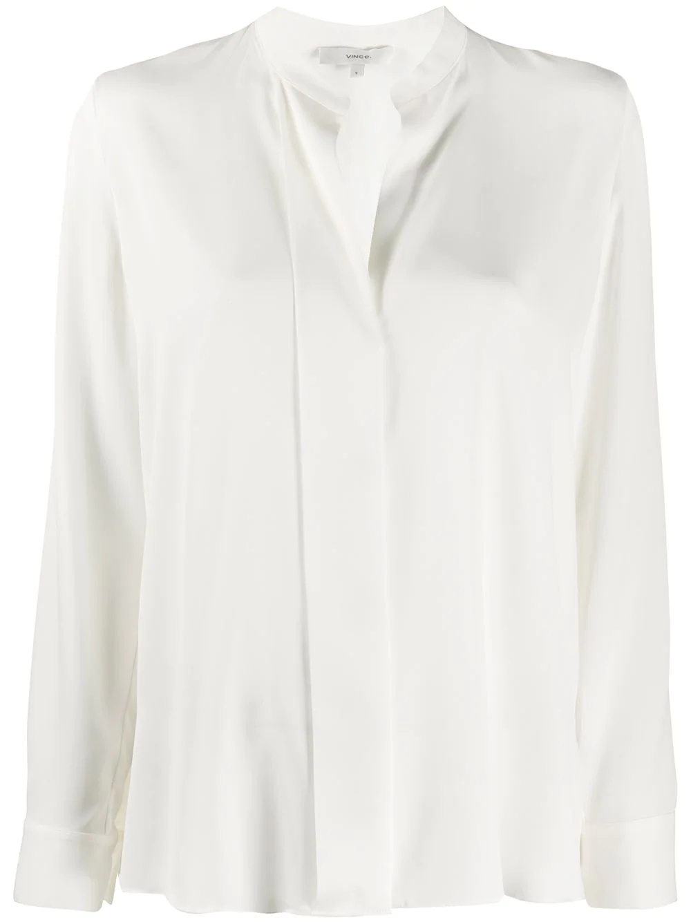 concealed-fastening silk shirt - 1