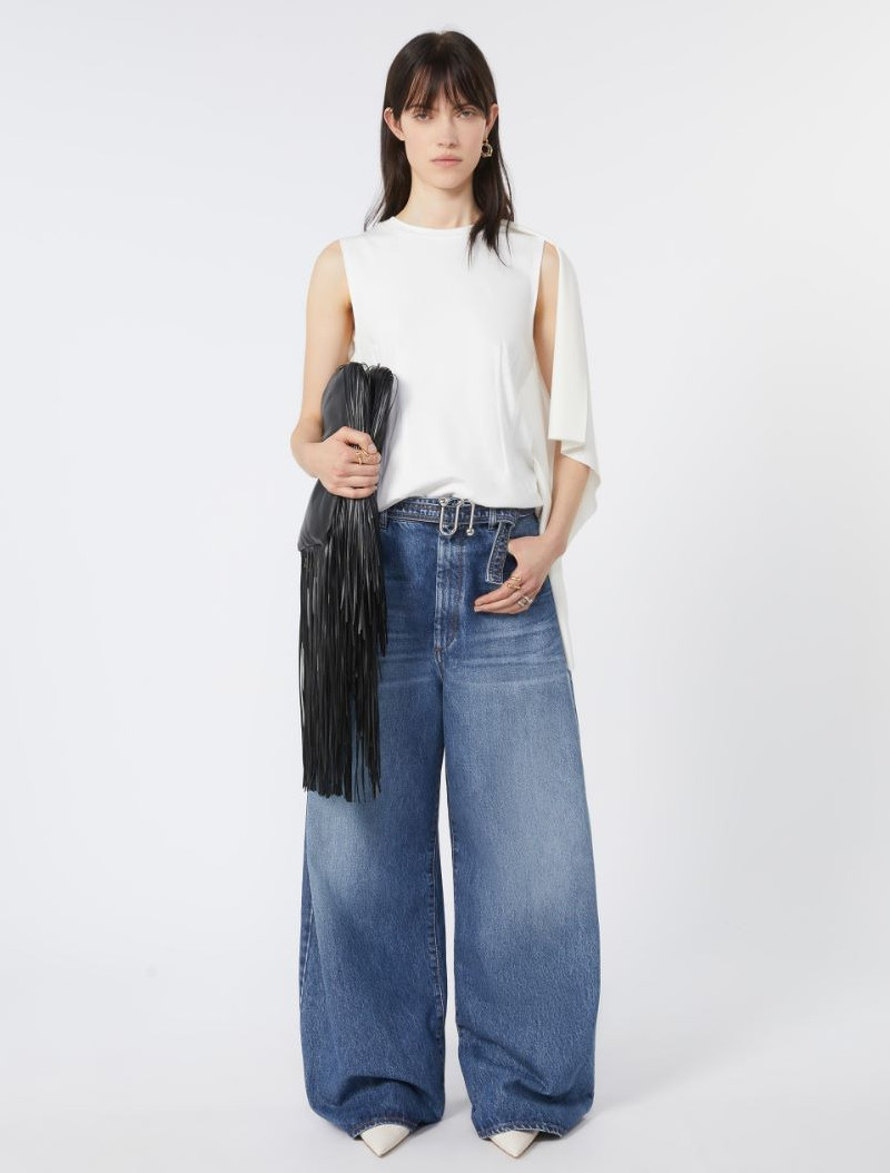 Sportmax Fitted T-shirt with double material outlook