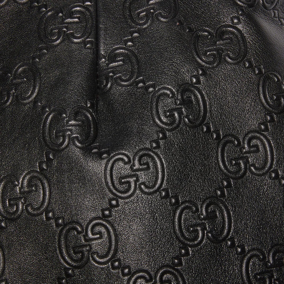 GG embossed leather shorts - 5