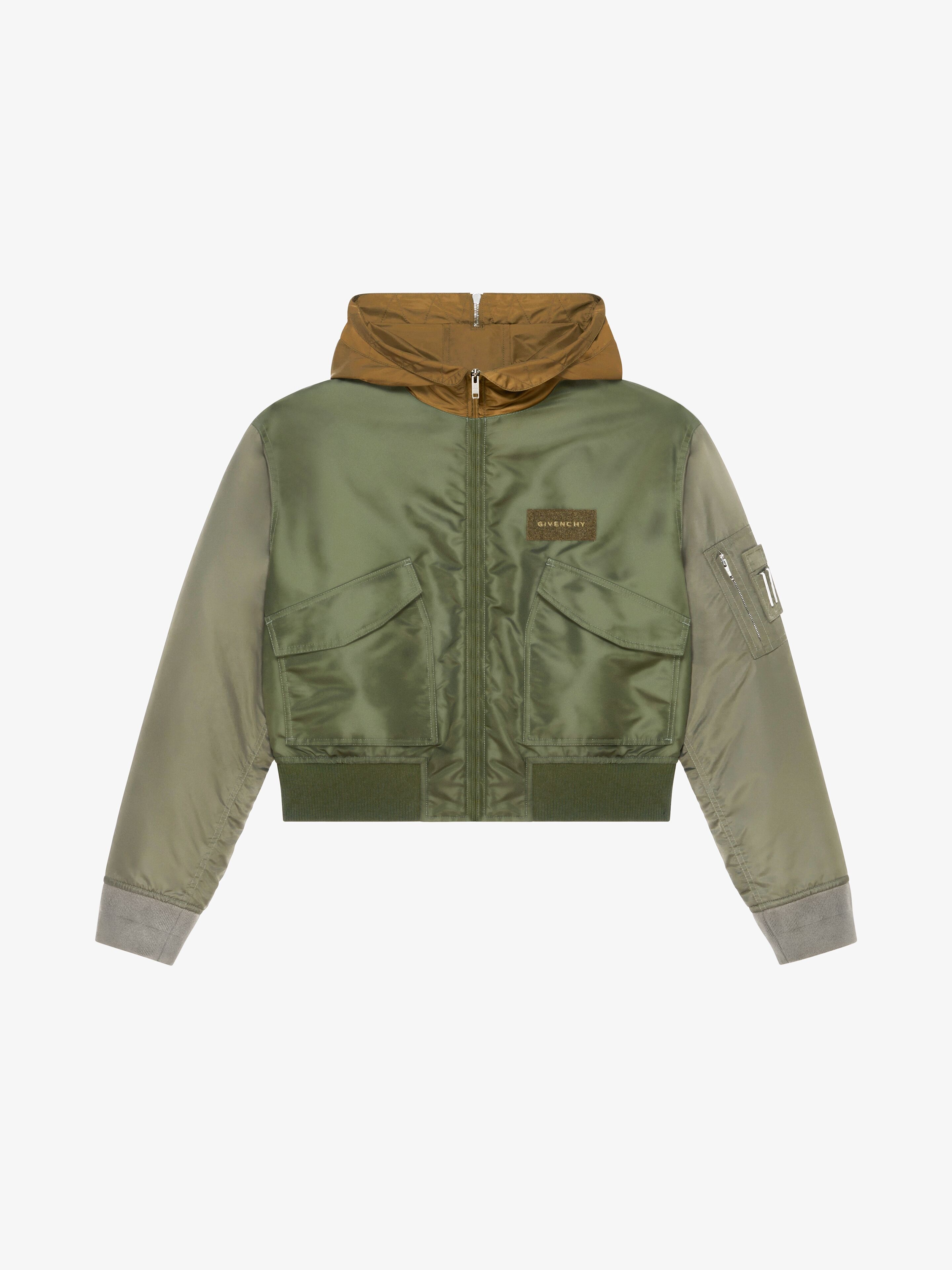 HOODED BOMBER JACKET - 1