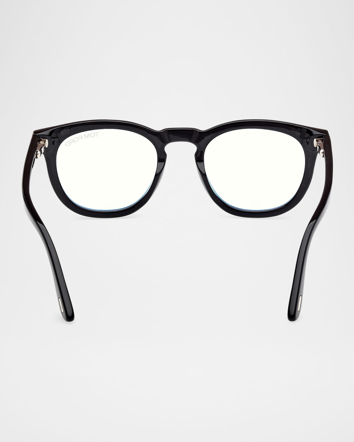 Men's FT5993-BM Round Blue-Block Optical Frames with Magnetic Sunglasses Clip - 5