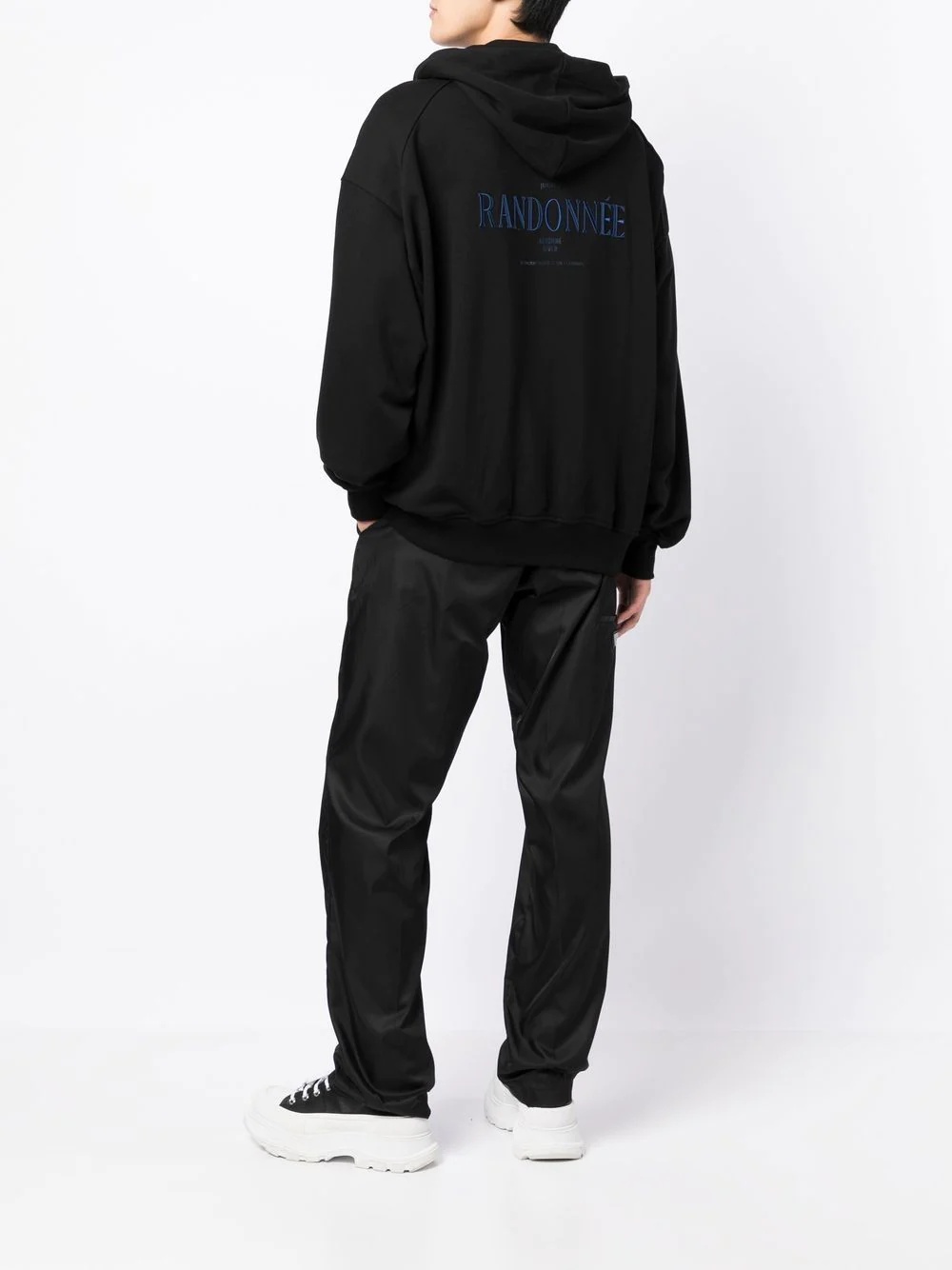 embroidered-logo drawstring hoodie - 2