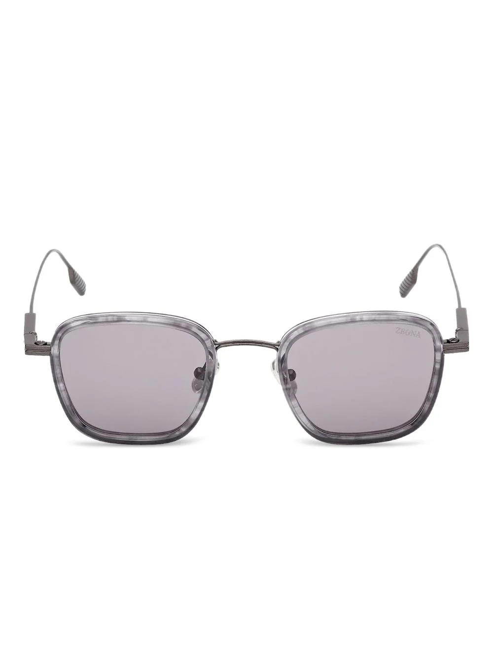 striped-pattern square-frame sunglasses - 1