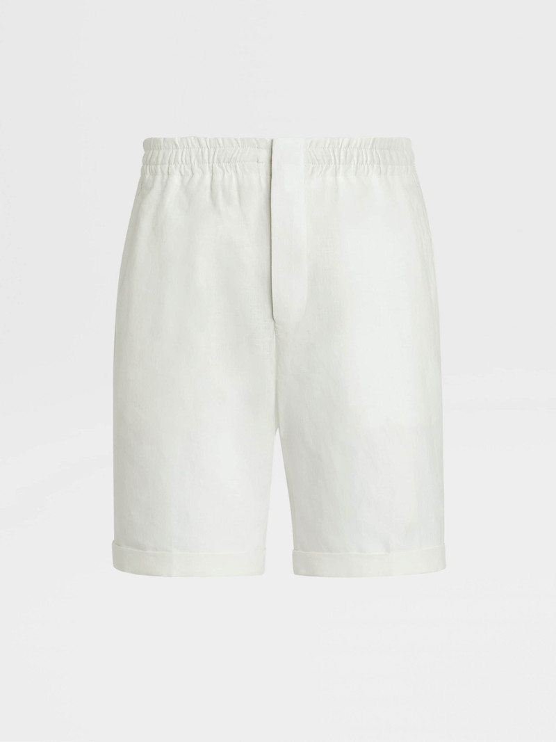 WHITE LINEN SHORTS 1