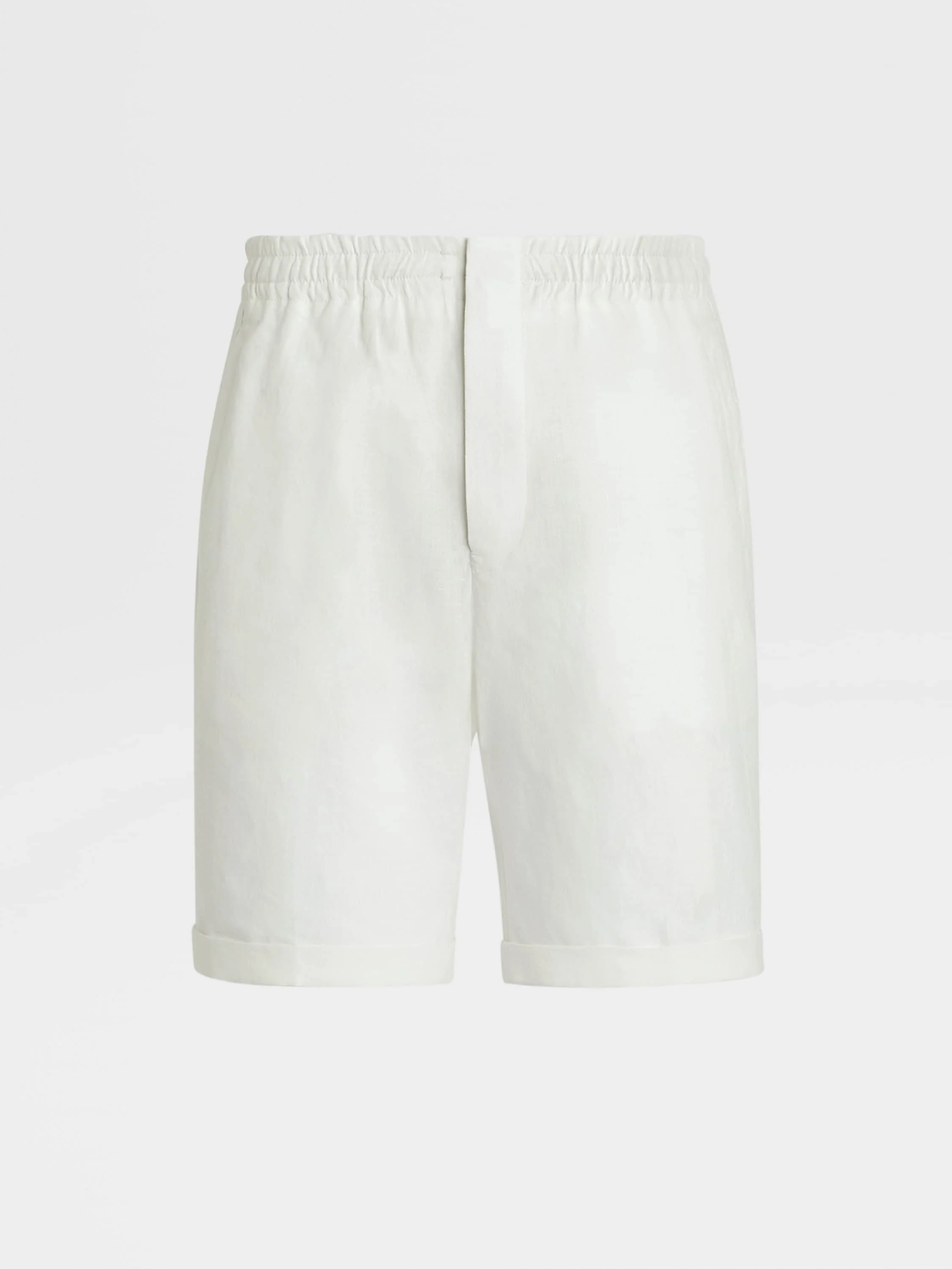 WHITE LINEN SHORTS - 1