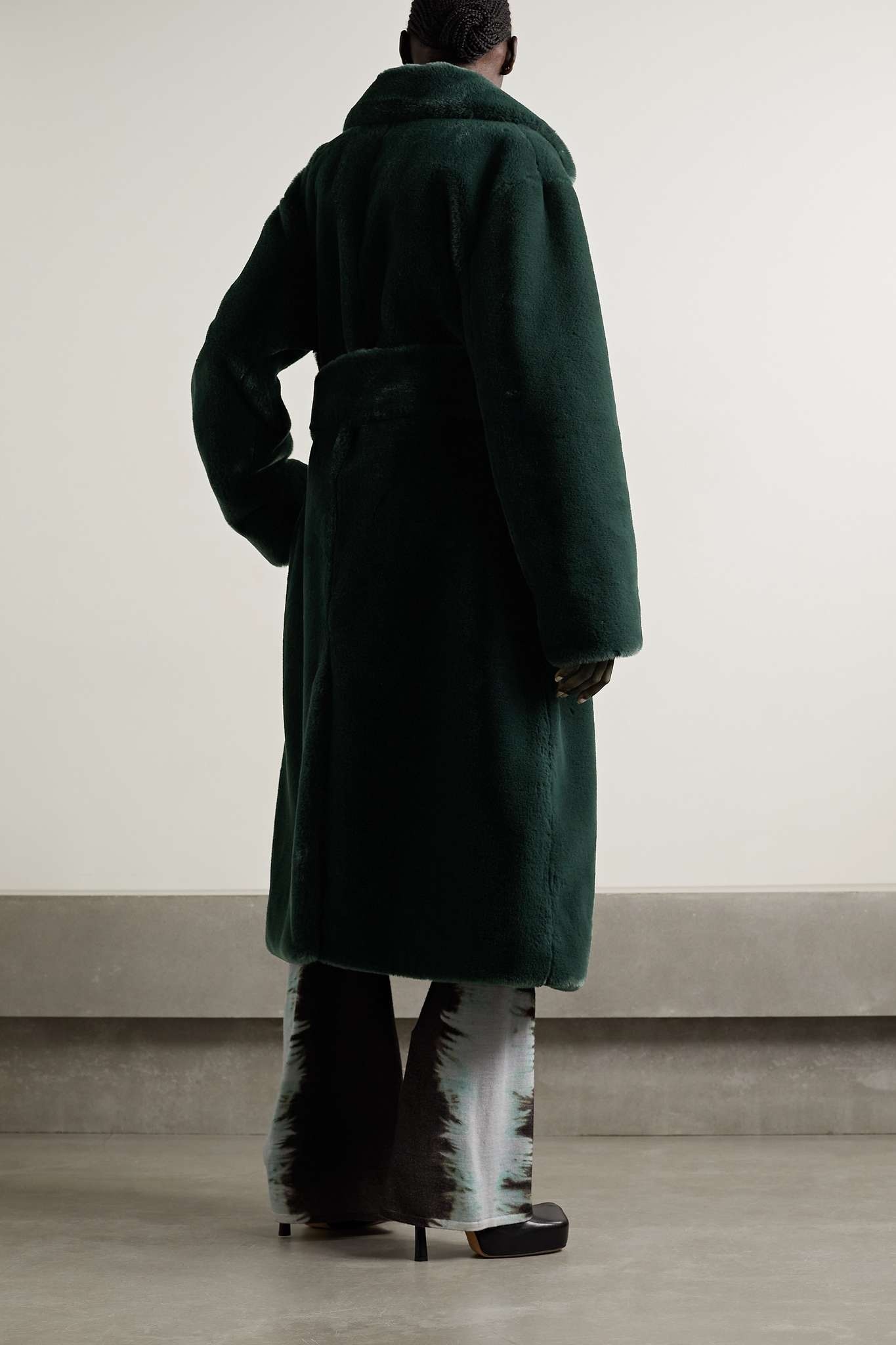 Belted faux fur coat - 3