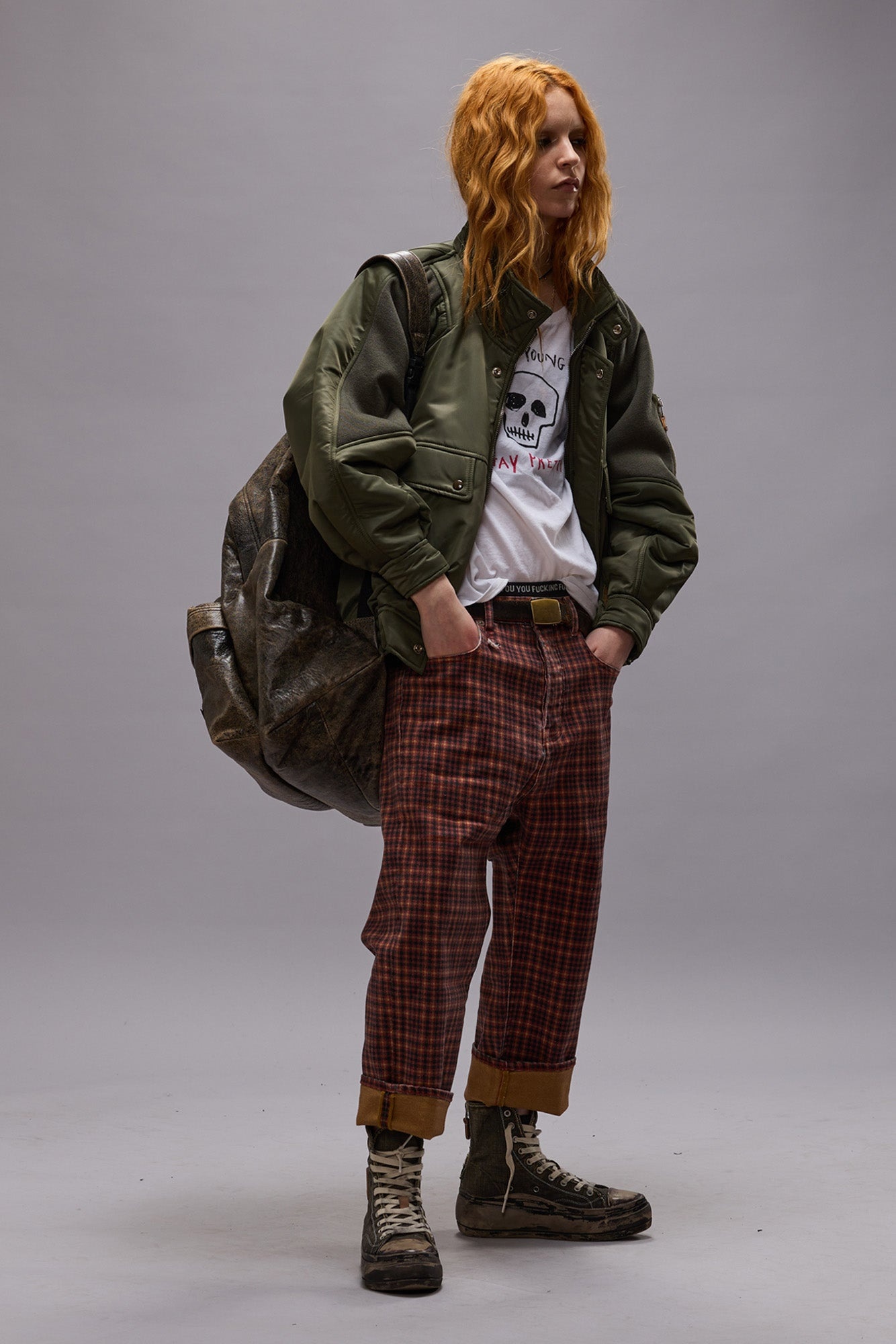 TAILORED DROP - PRINTED AUBURN PLAID - R13 - 4