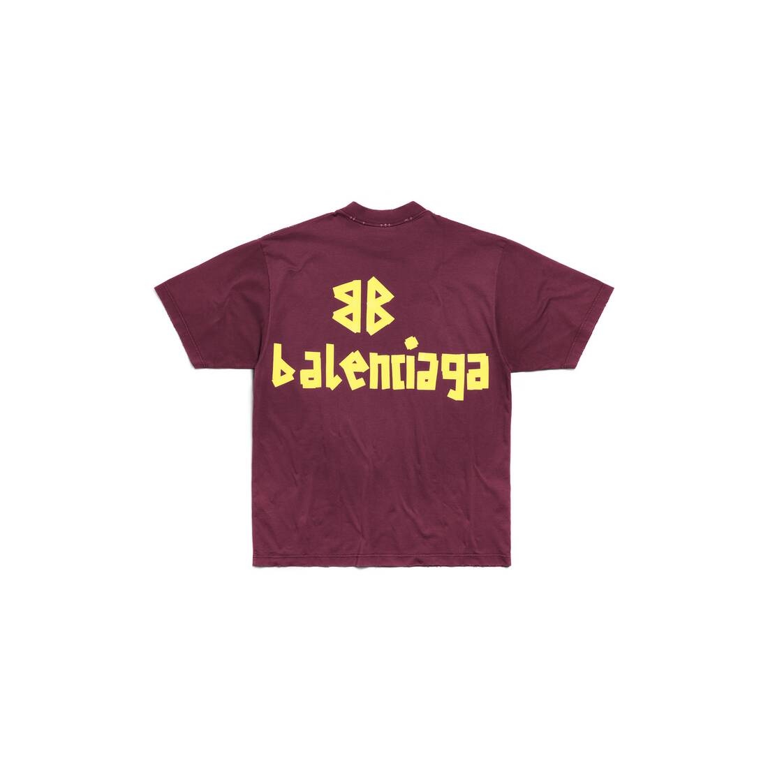 BALENCIAGA Tape Type T-shirt Medium Fit in Dark Red | REVERSIBLE