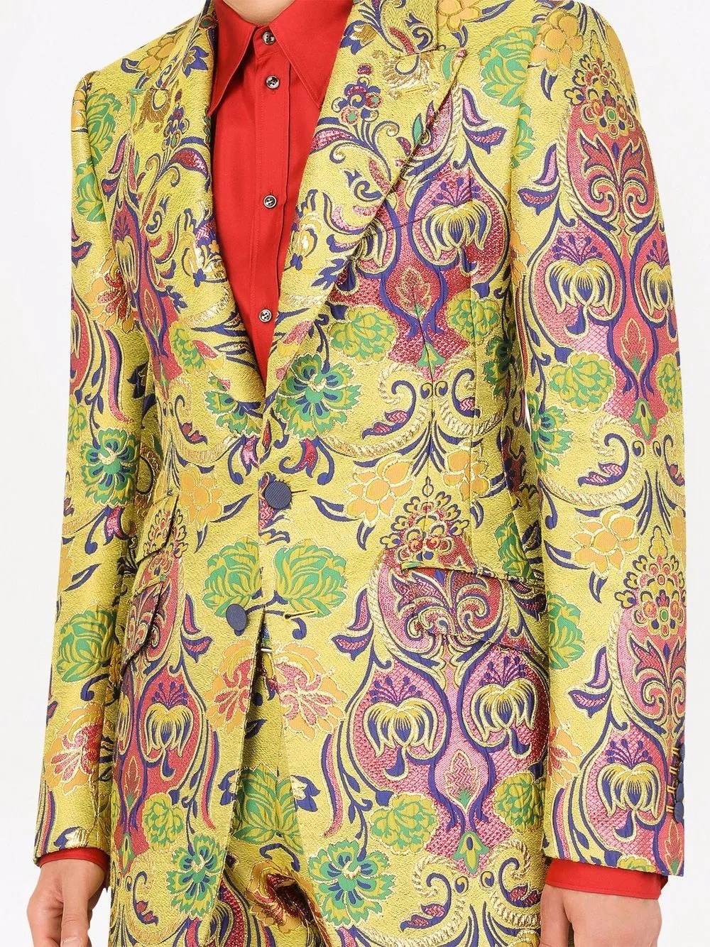 patterned jacquard suit jacket - 5