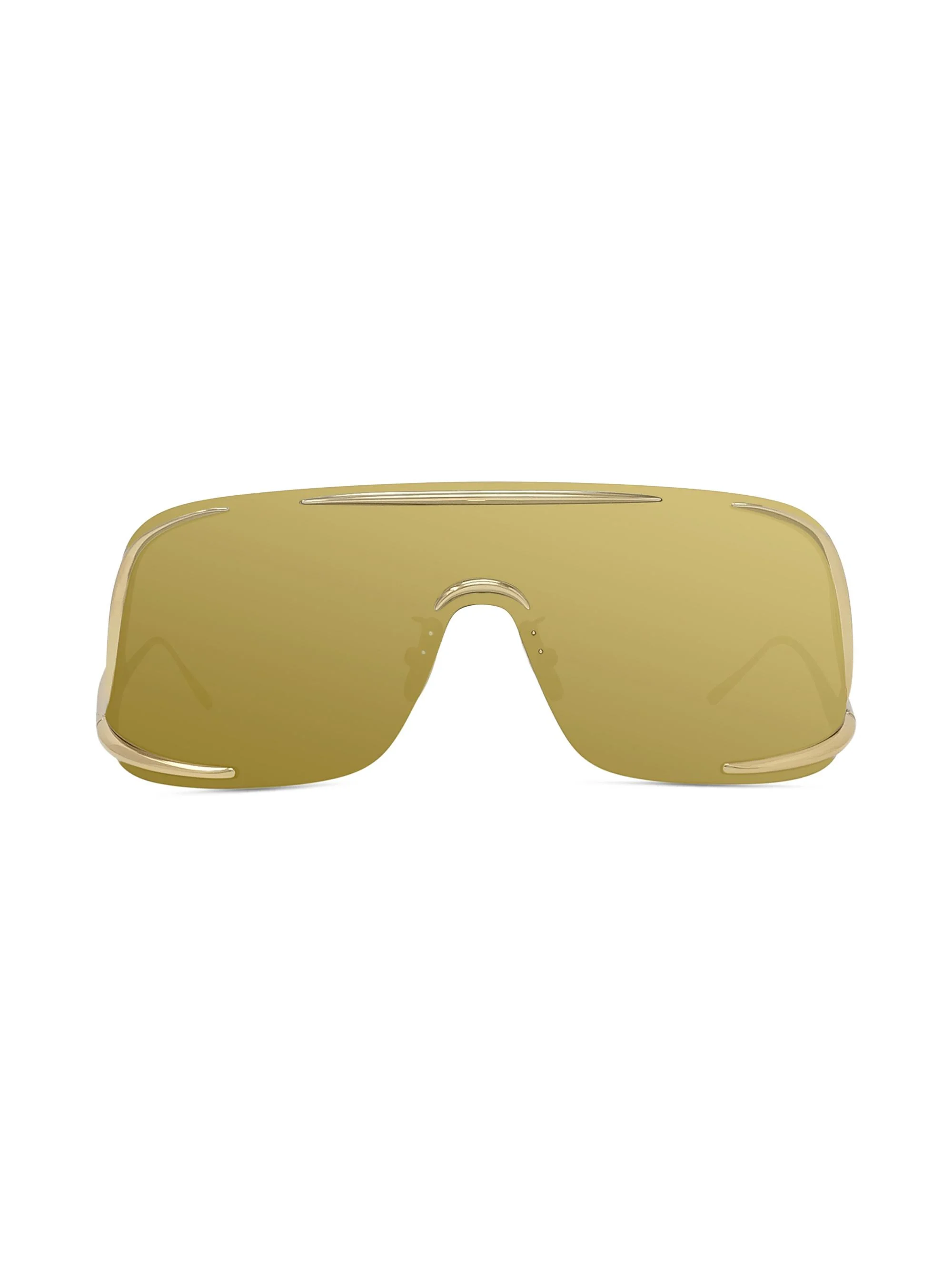 Men's 141MM Signature Mirror Mask Sunglasses - Endura Gold And Brown Mirror - 1