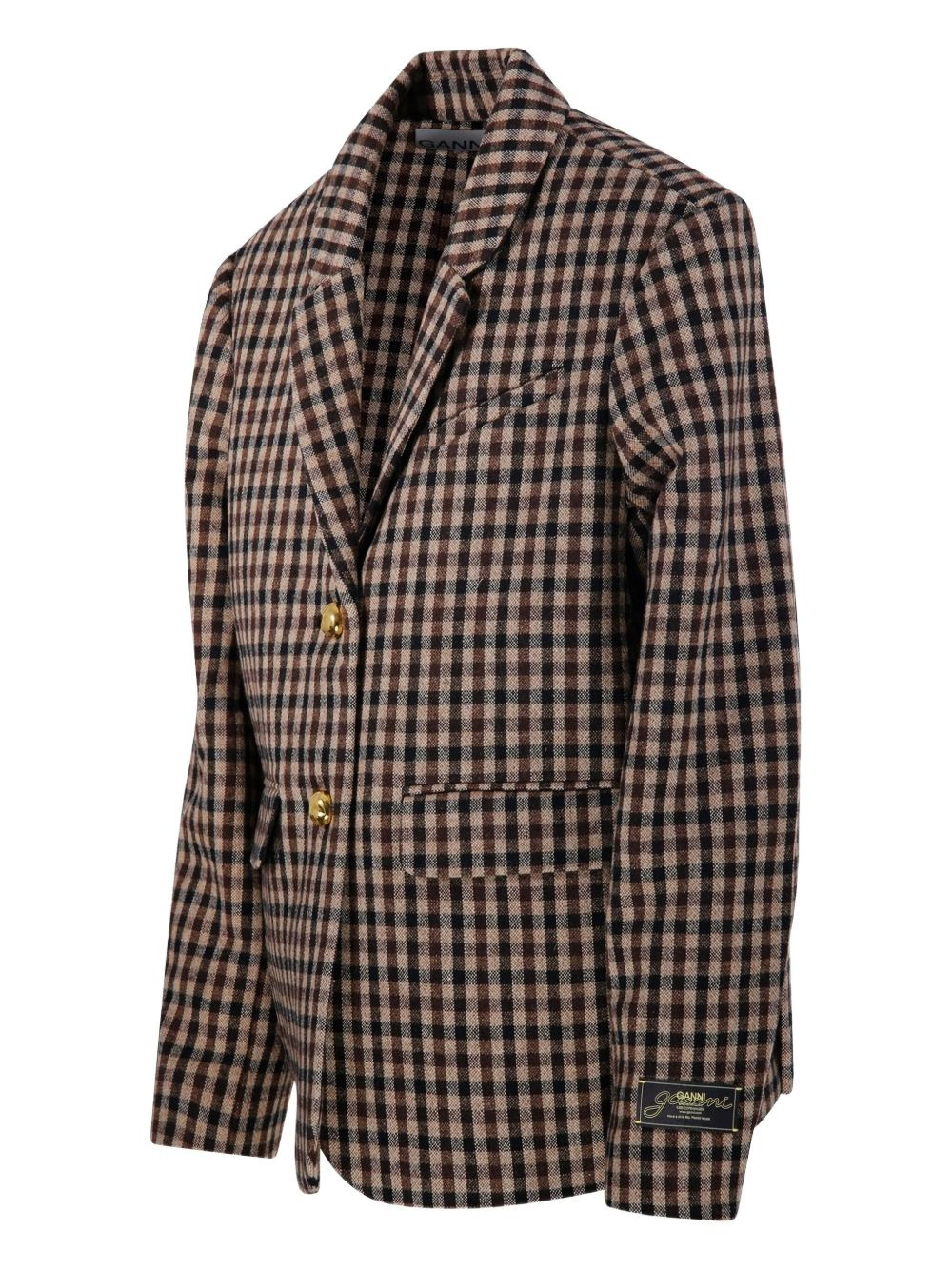 gingham check buttoned blazer - 2